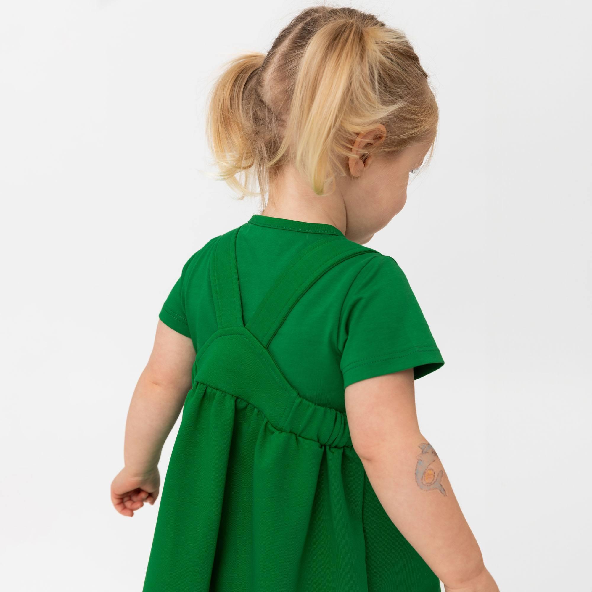 Green dungaree dress