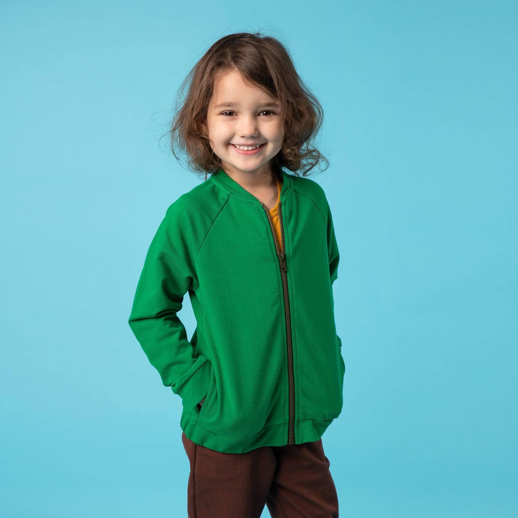 Green zip-up sweatshirt