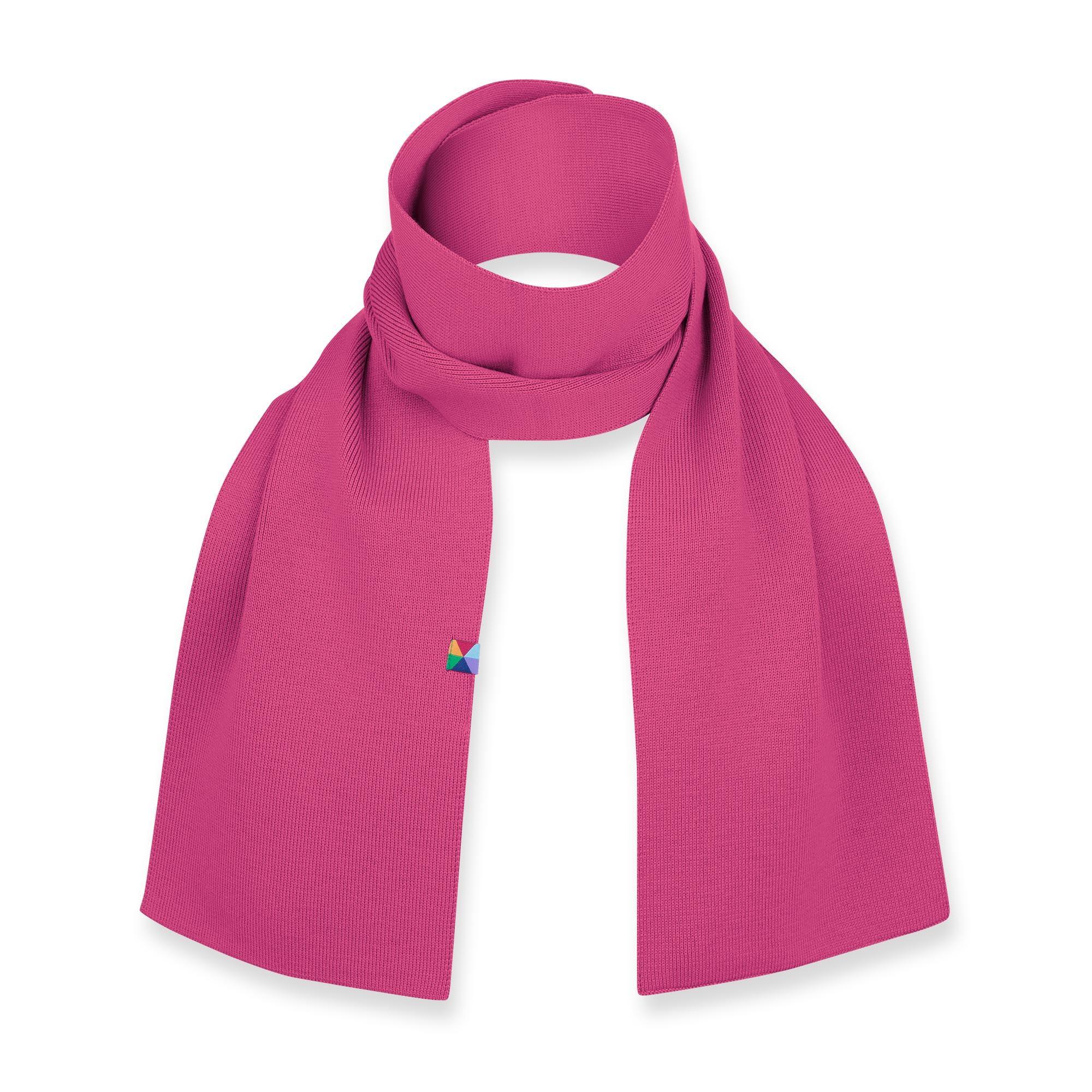 Pink fine knit merino wool scarf kids