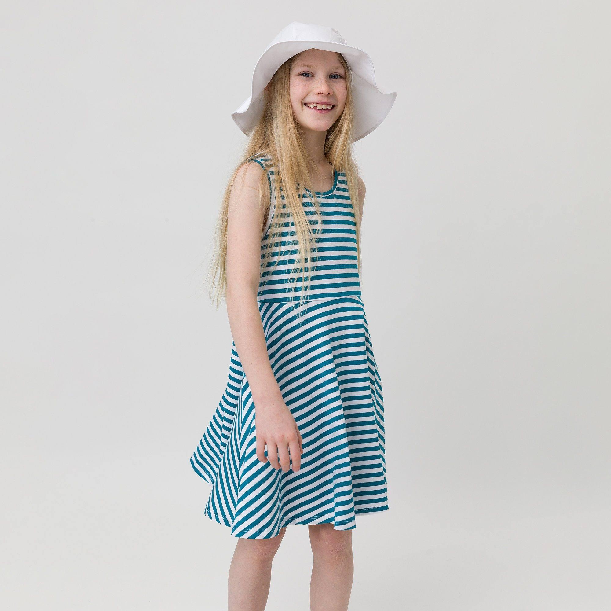 Turquoise stripes striped sleeveless dress