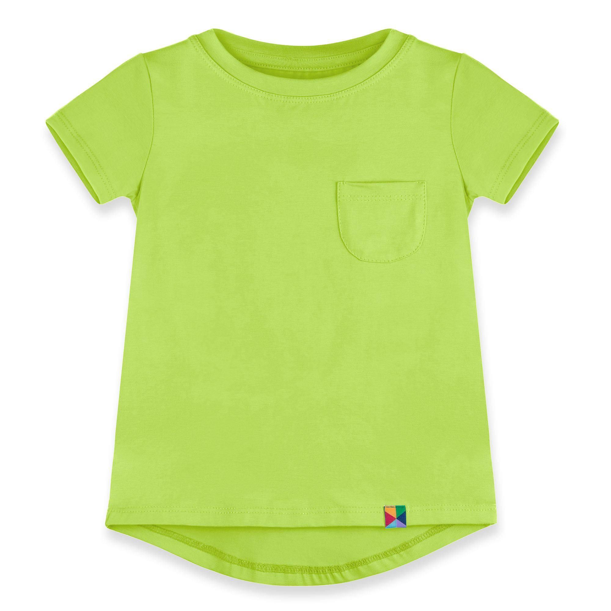 Lime green T-shirt with a pocket Junior