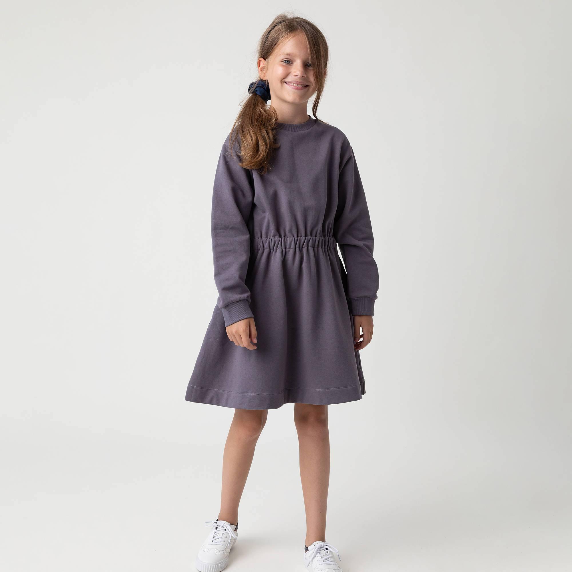 Graphite fleece longsleeve dress