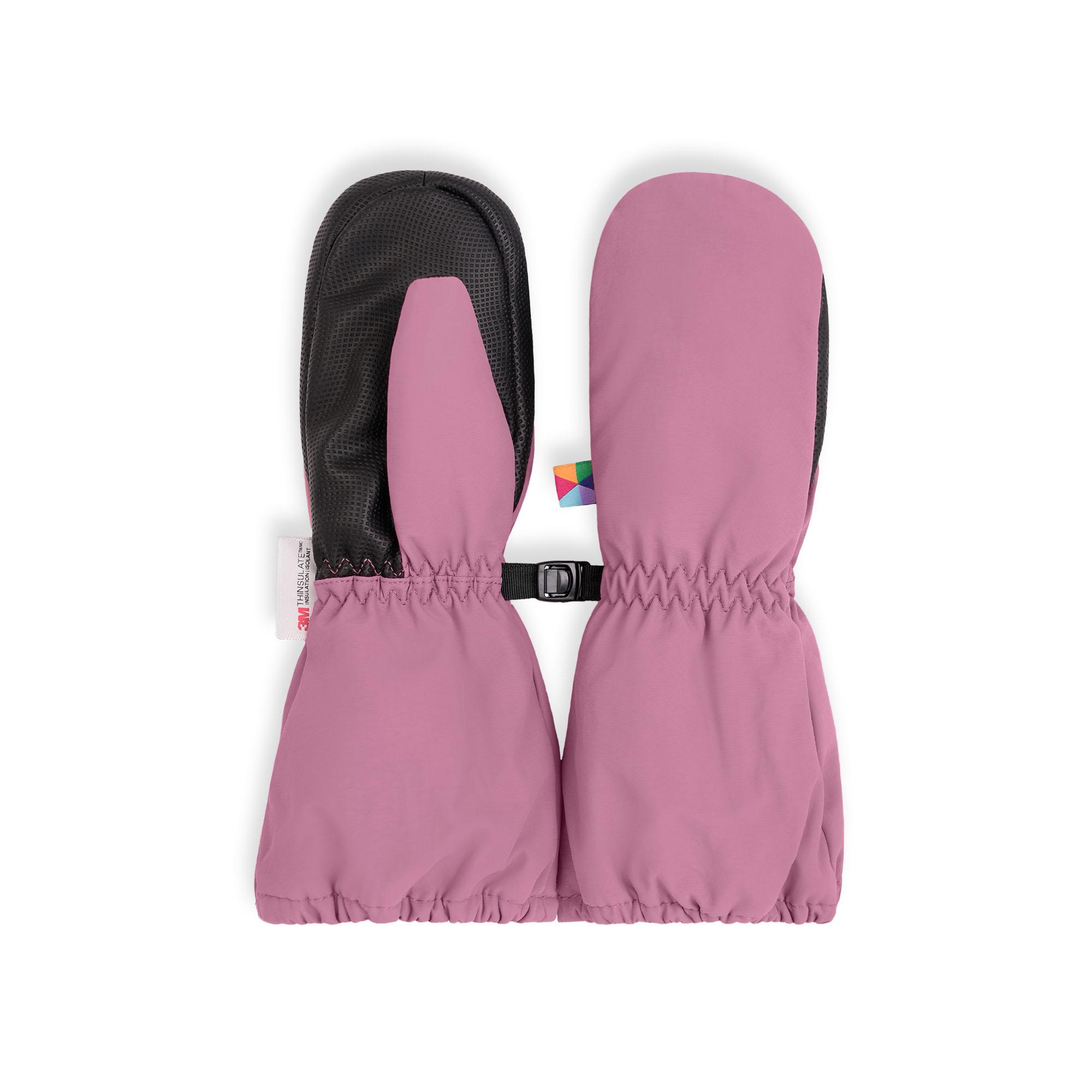 Pastel pink winter mittens kids