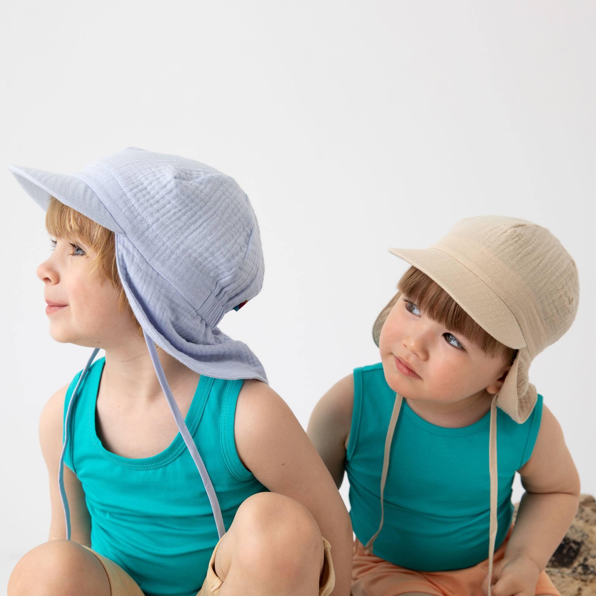 Light blue muslin sun hat