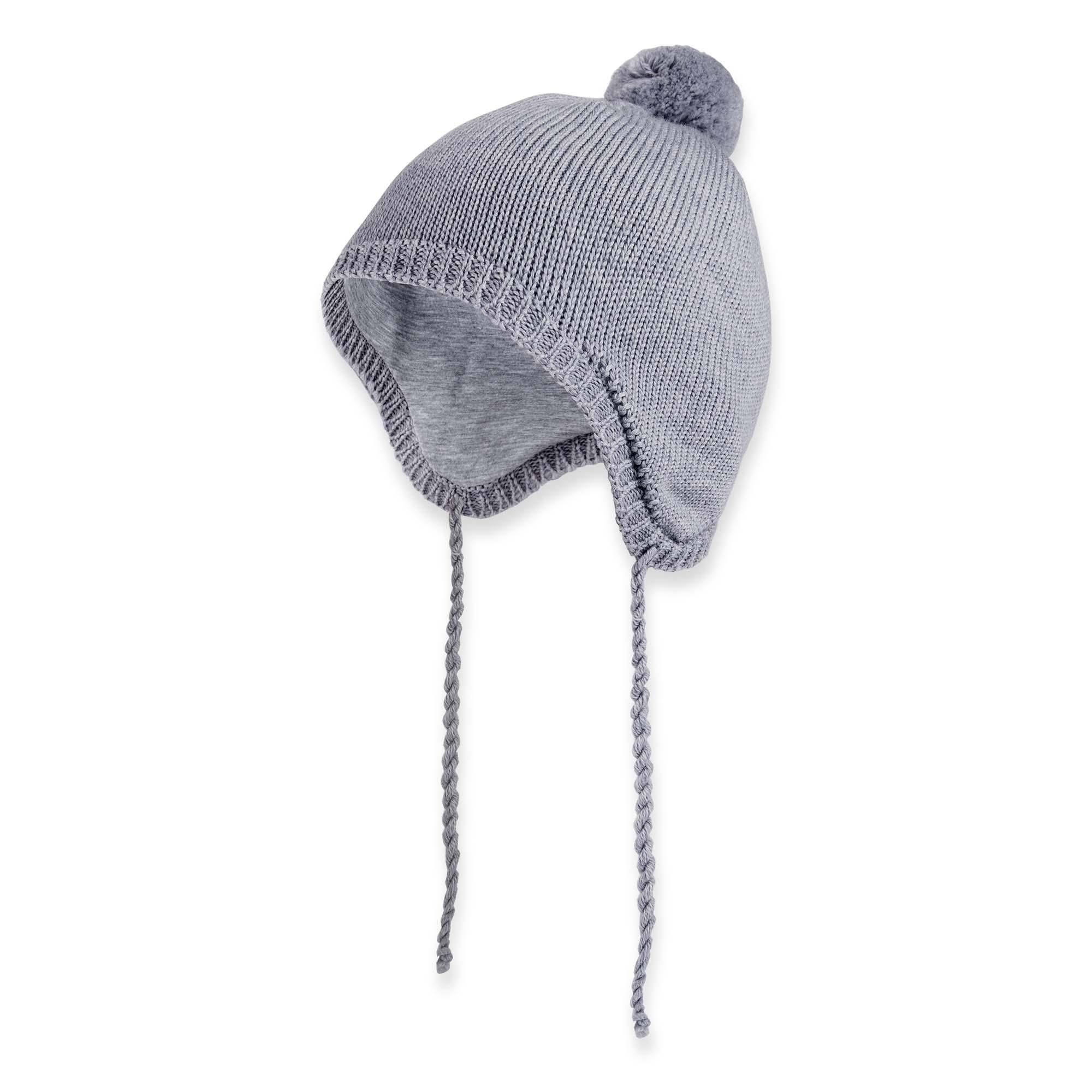 Grey melange merino wool hat Baby