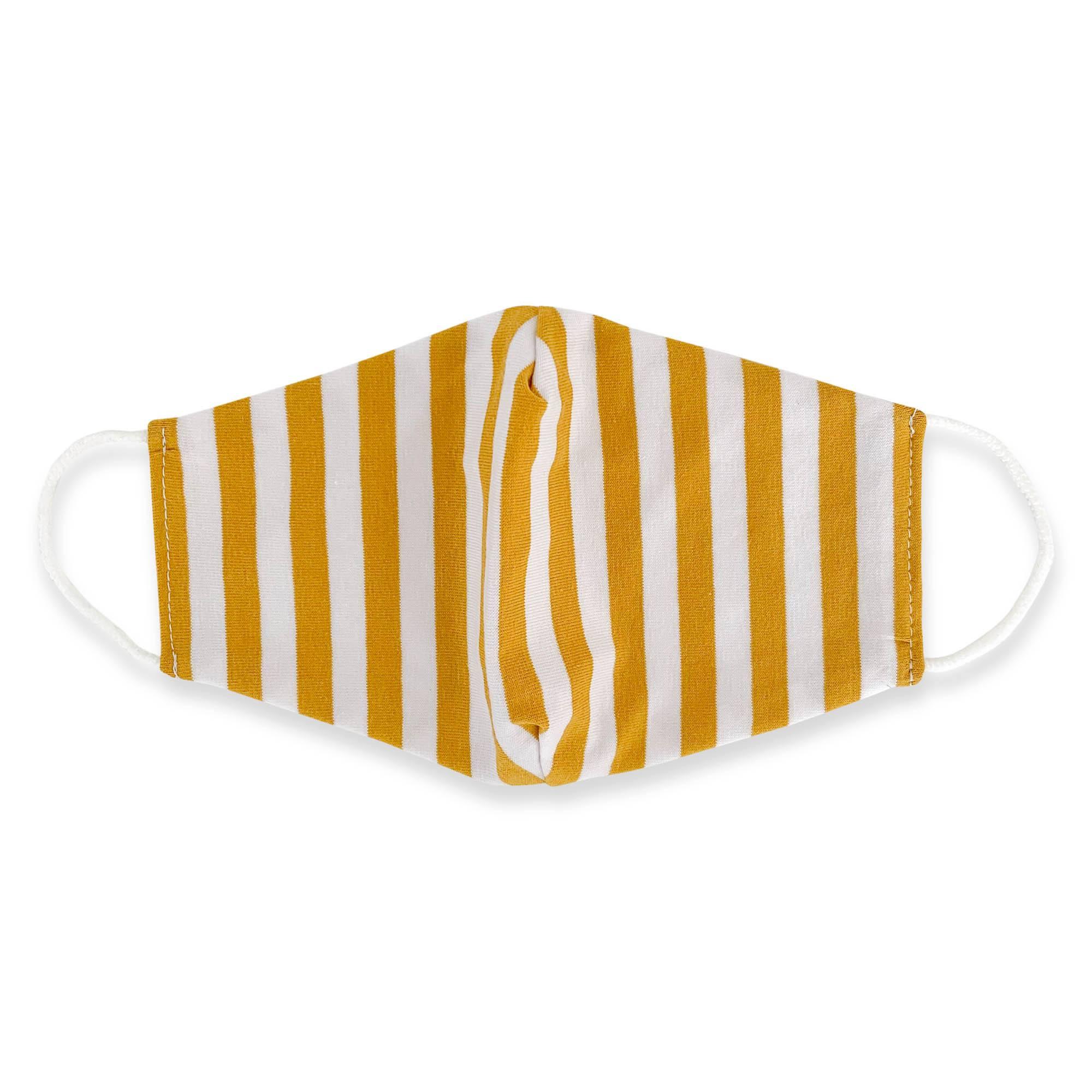 Mustard stripes cotton face mask