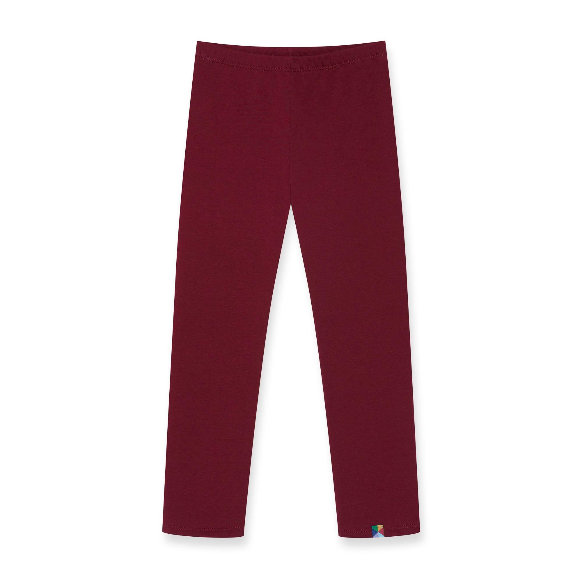 Burgundy fleece-lined leggings