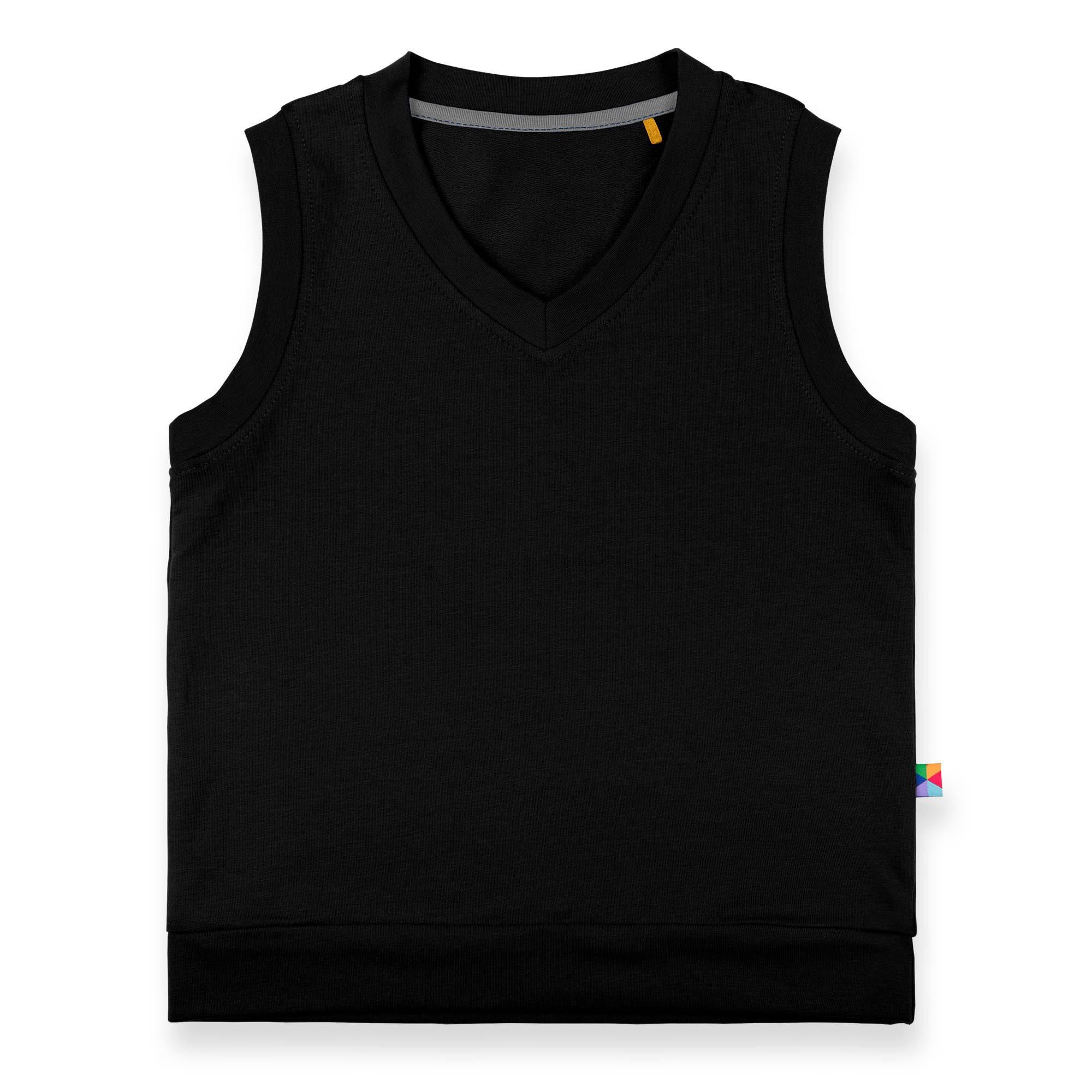 Black sweatshirt vest