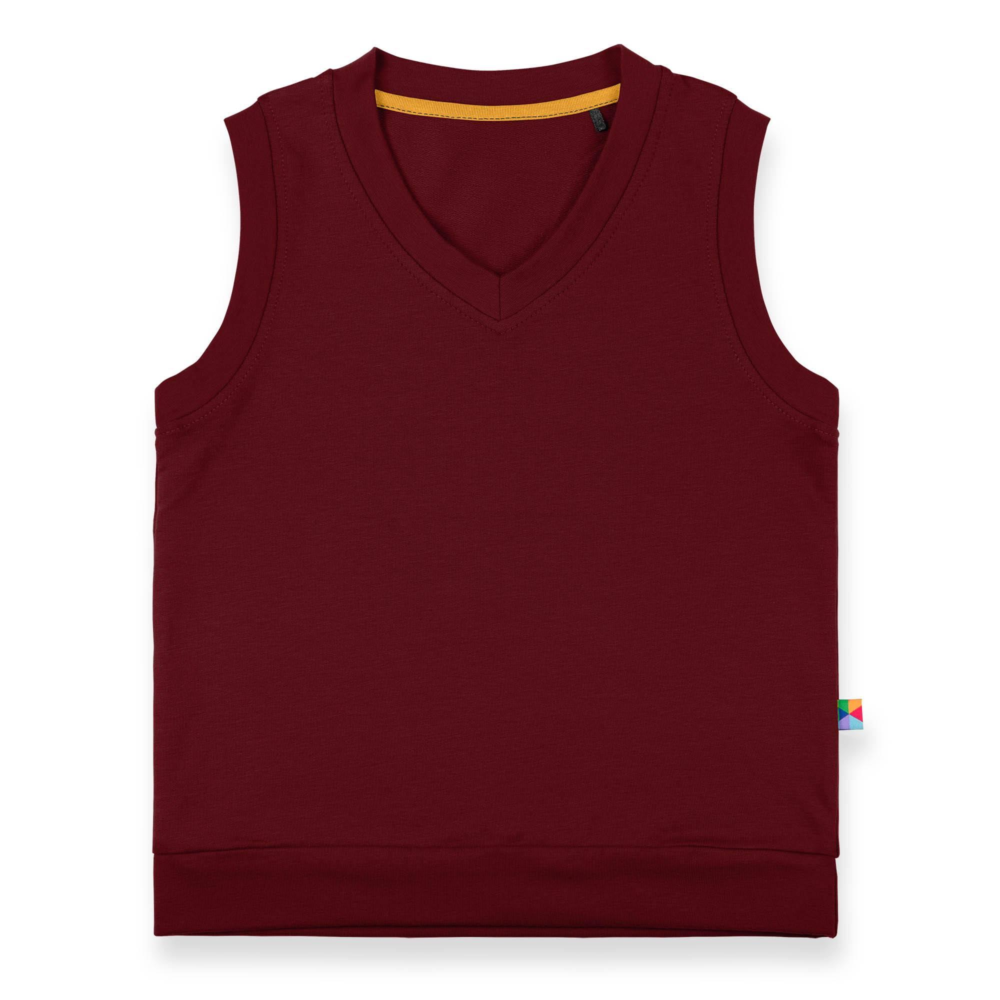 Burgundy sweatshirt vest