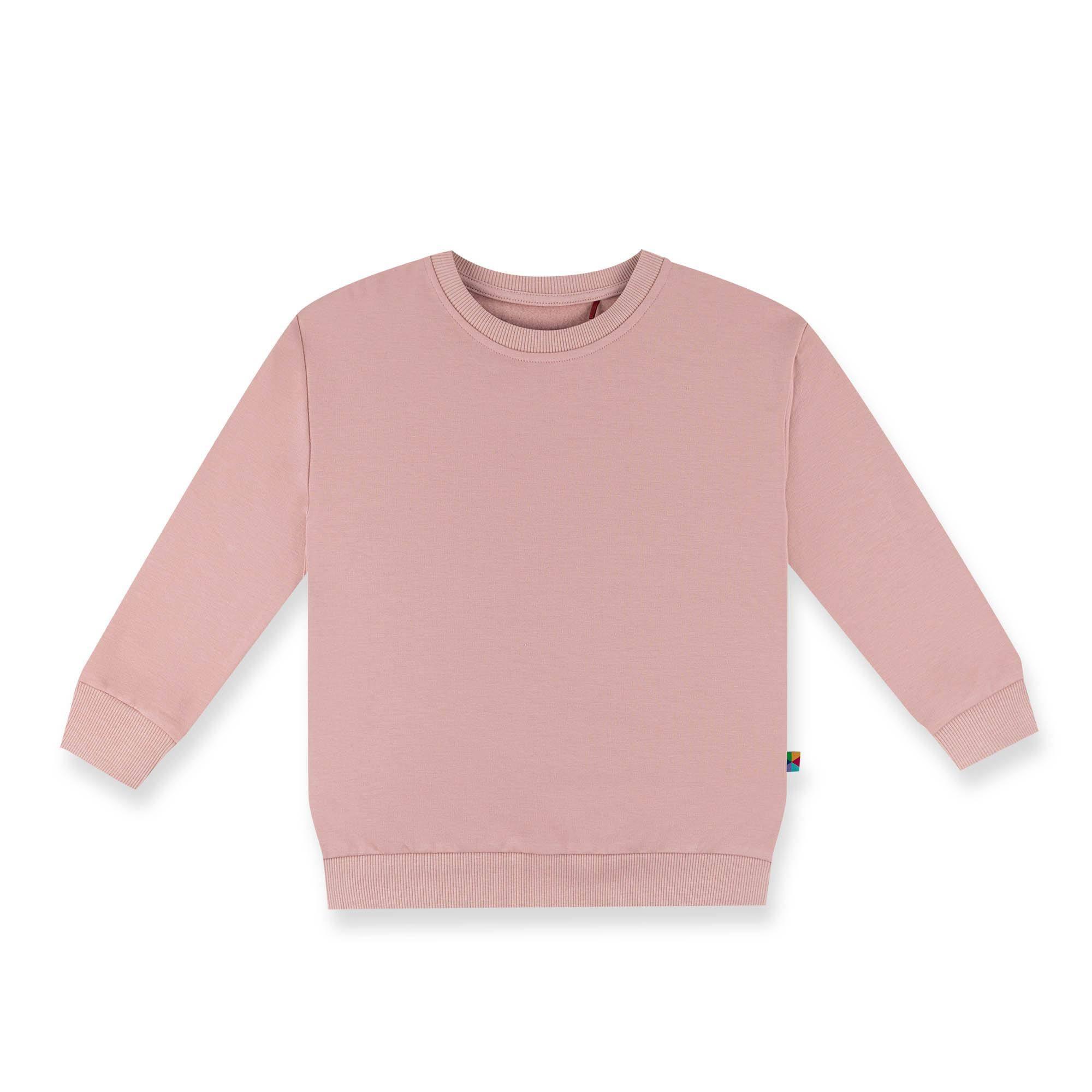 Pastel pink fleece-lined sweatshirt