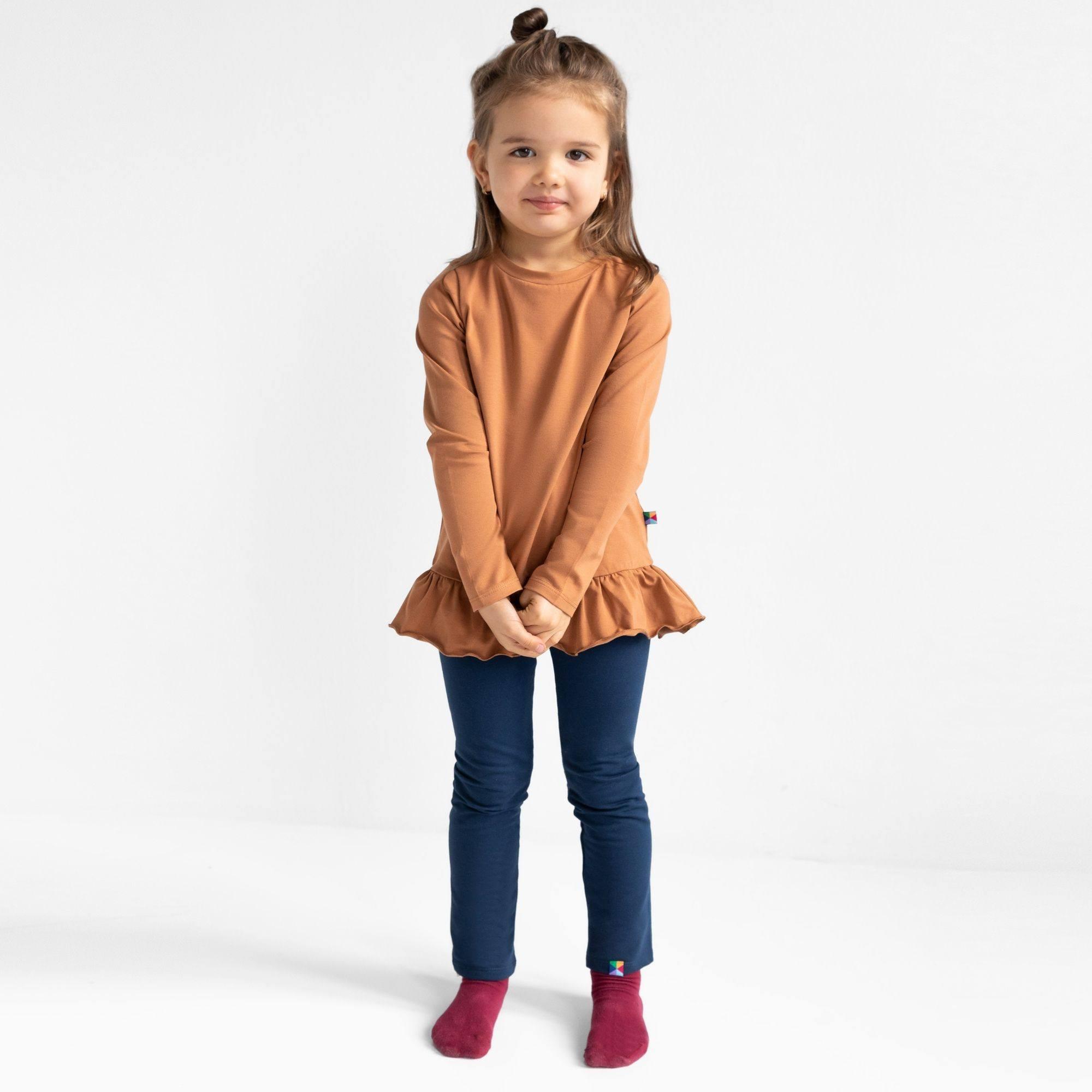 Caramel frill blouse