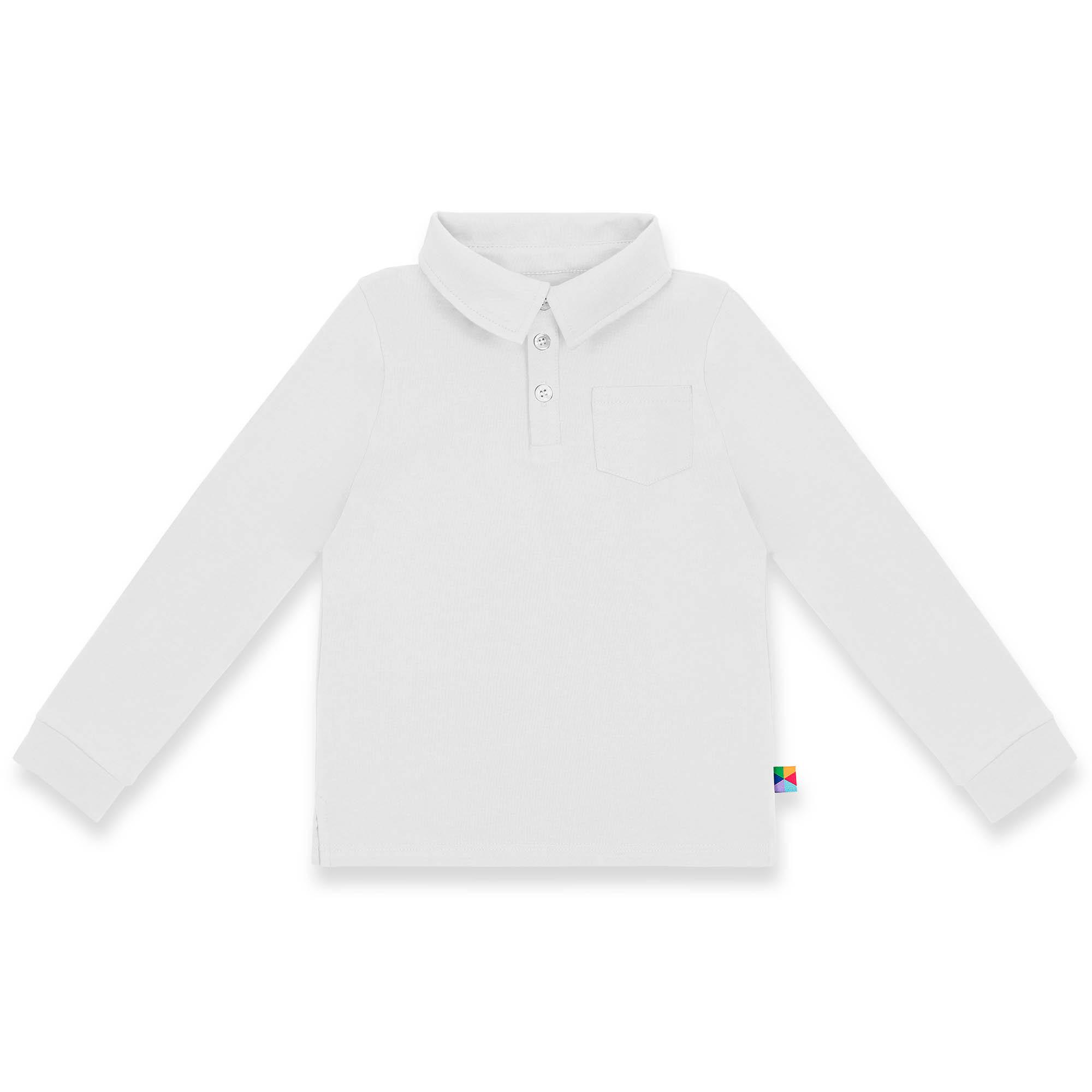 White long sleeve polo shirt