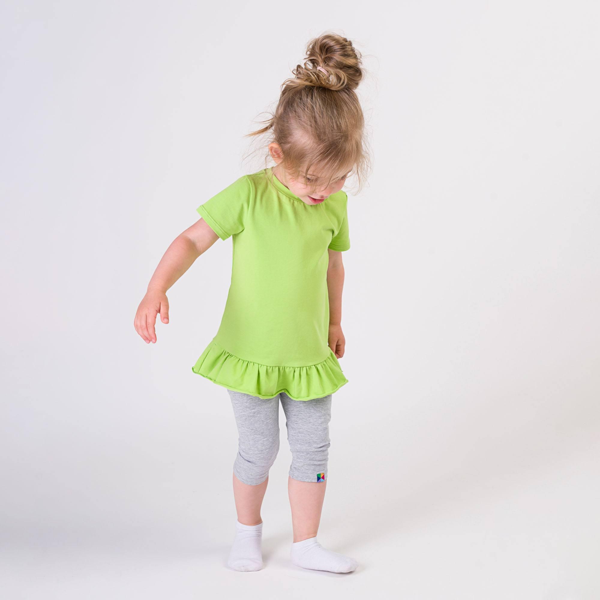 Lime green ruffle short sleeve blouse