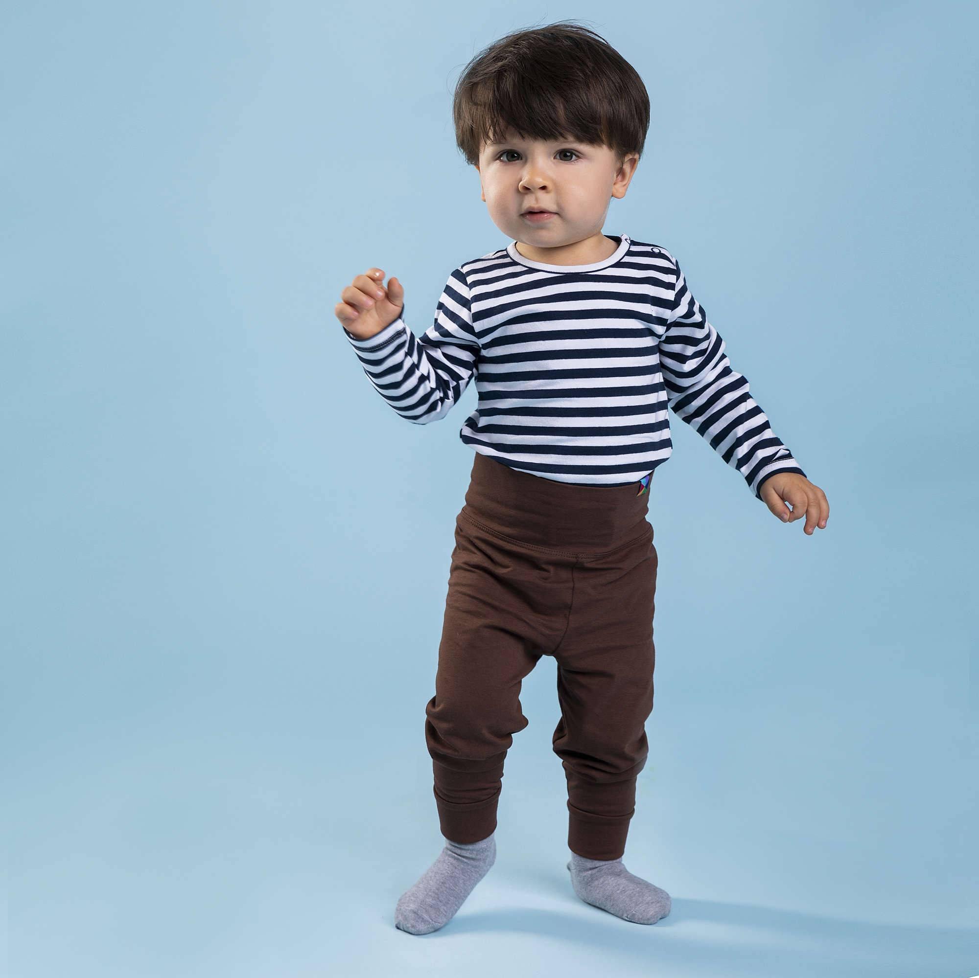 Navy blue stripes long sleeve bodysuit