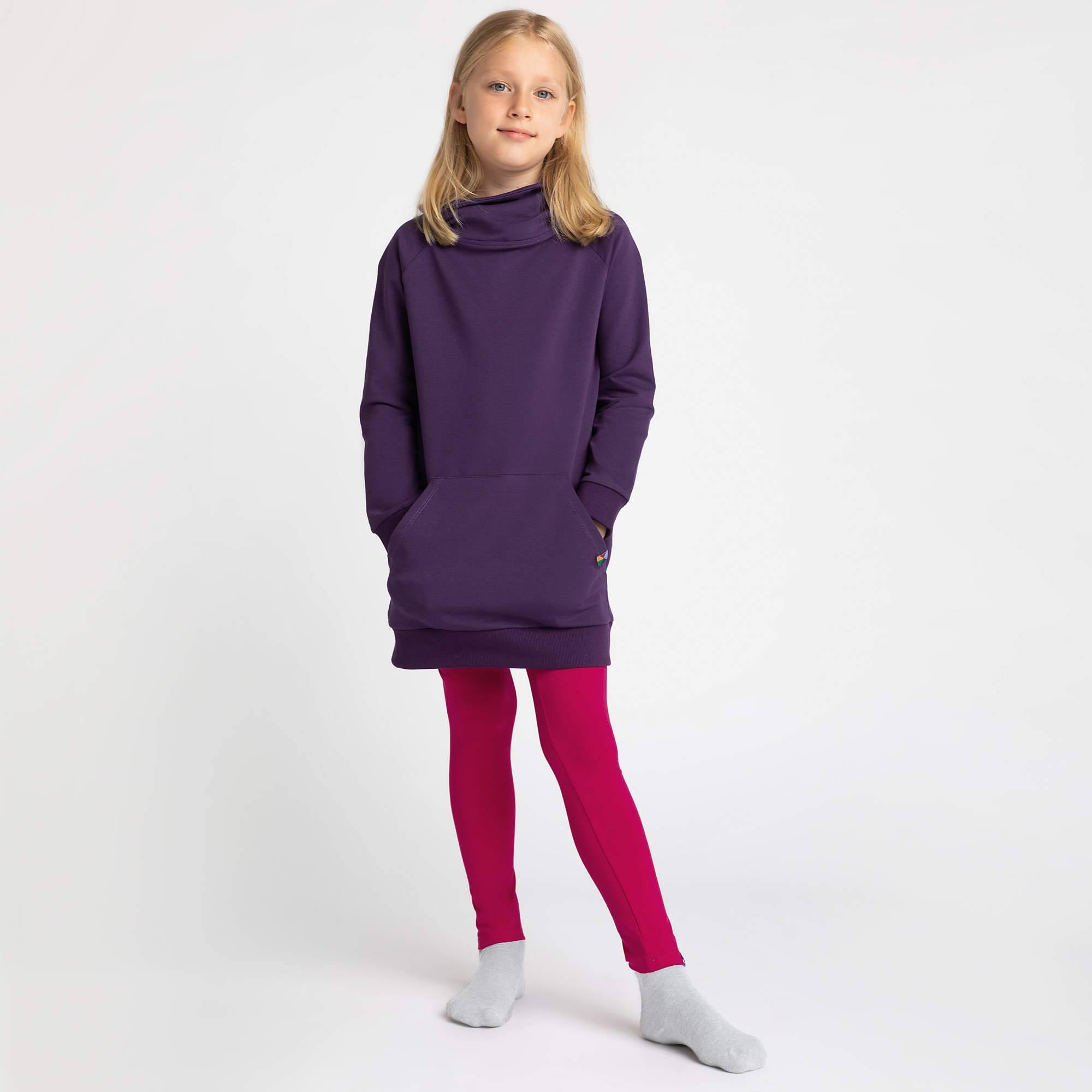 Violet long funnel neck pullover sweatshirt