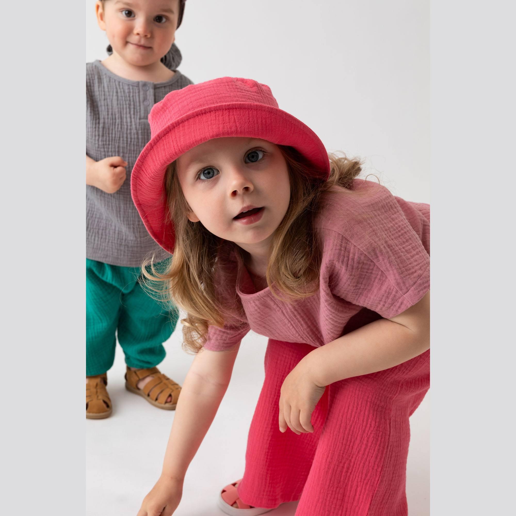 Coral muslin hat Baby