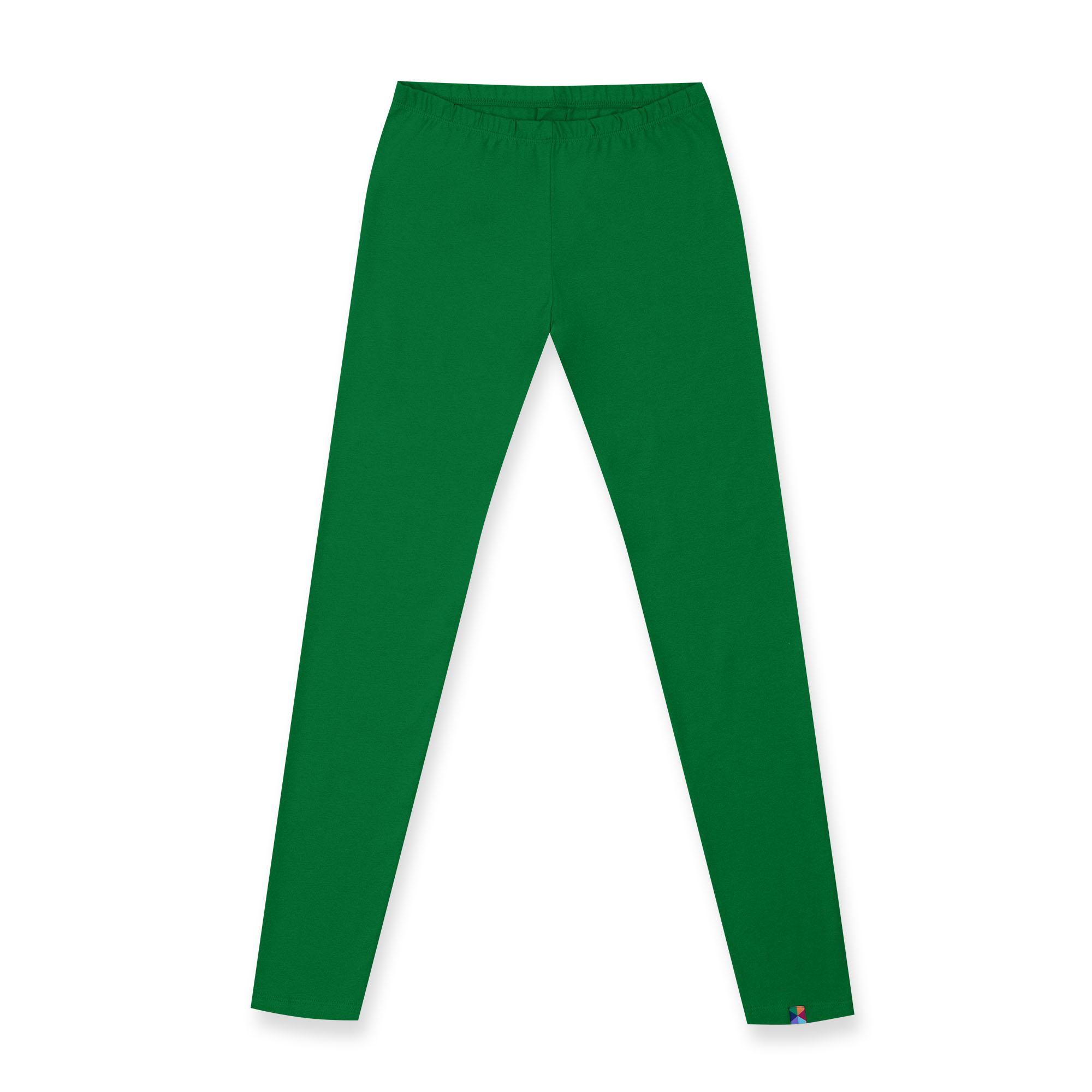 Green elastic waist leggings