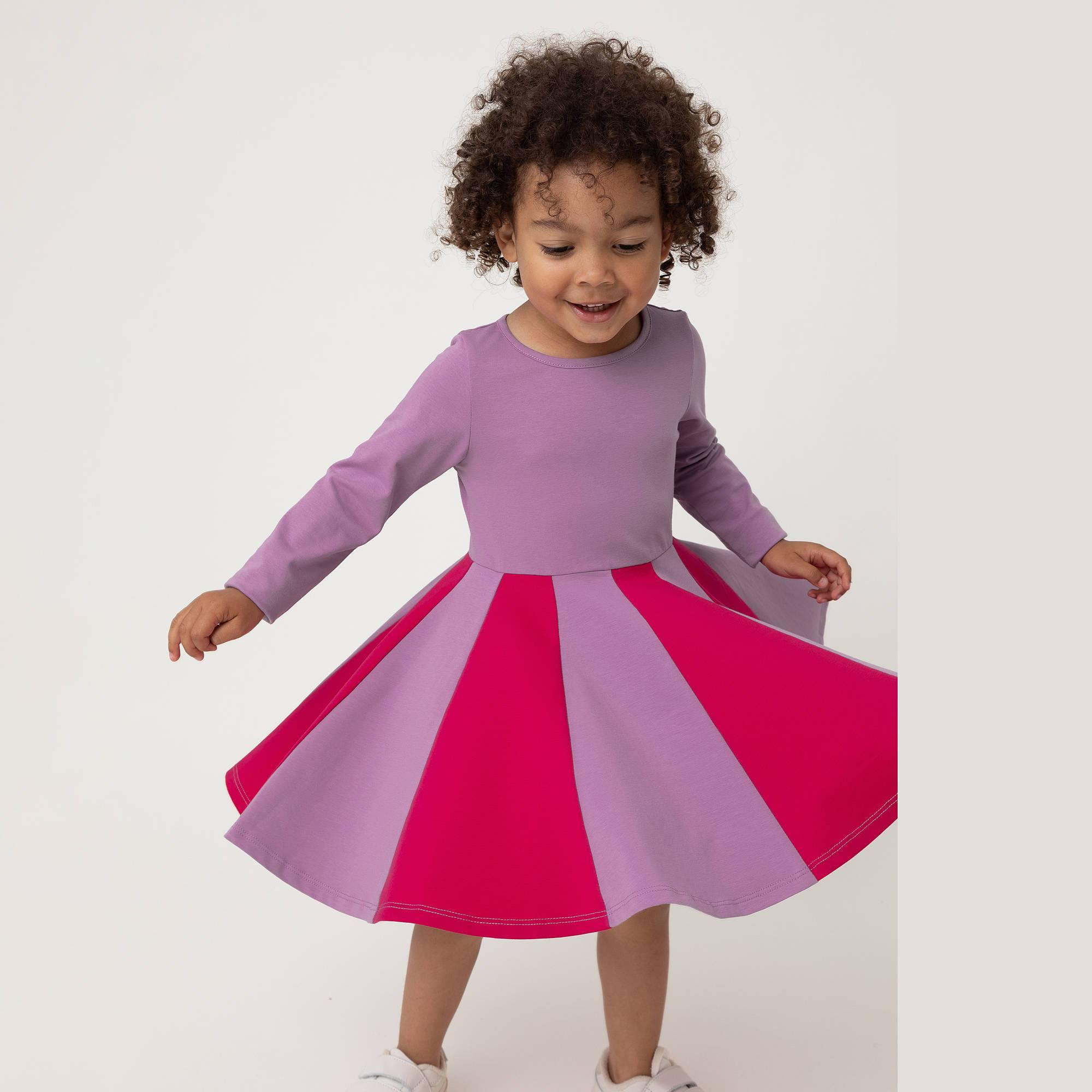 Light violet - pink two-tone frill dress