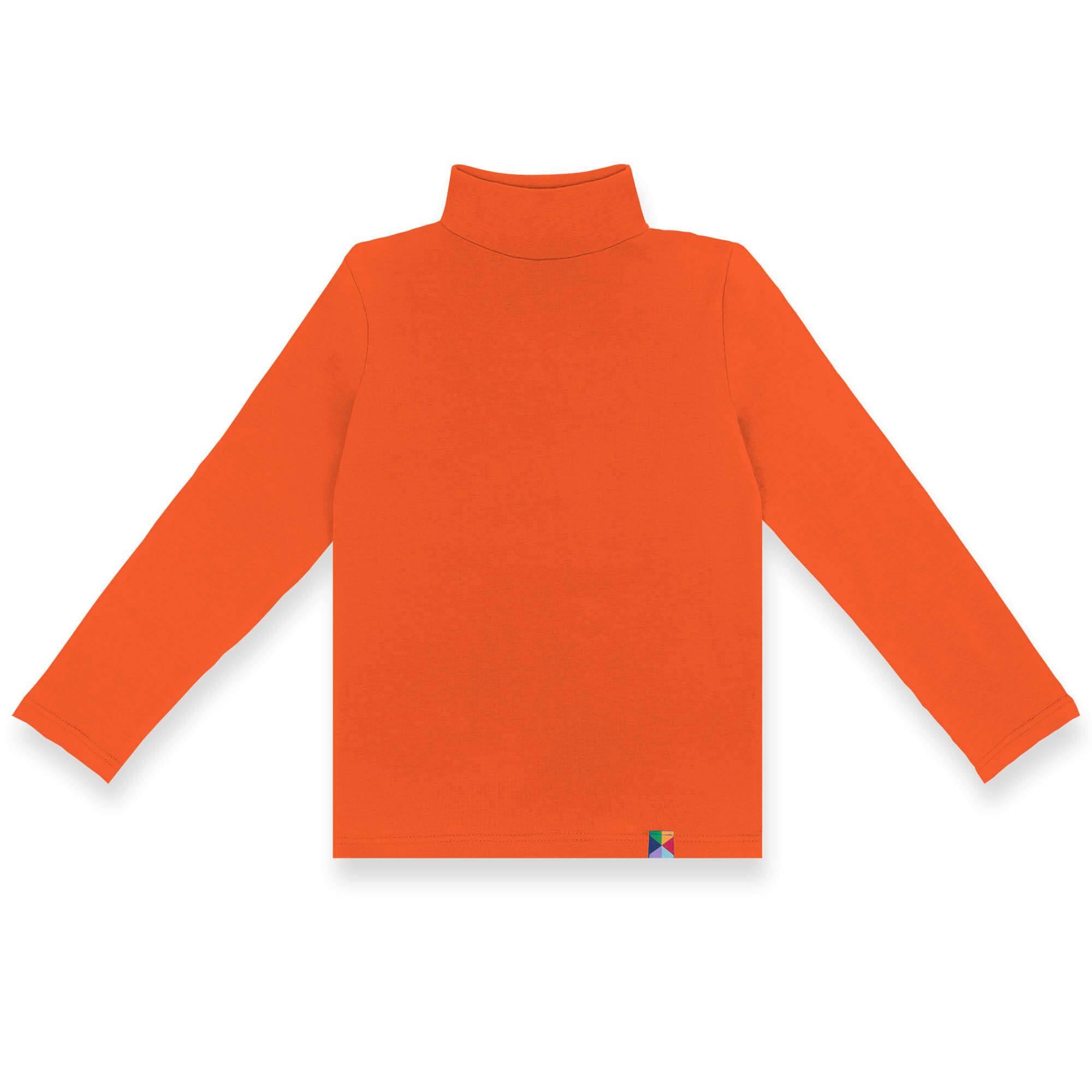 Orange turtleneck long sleeve shirt