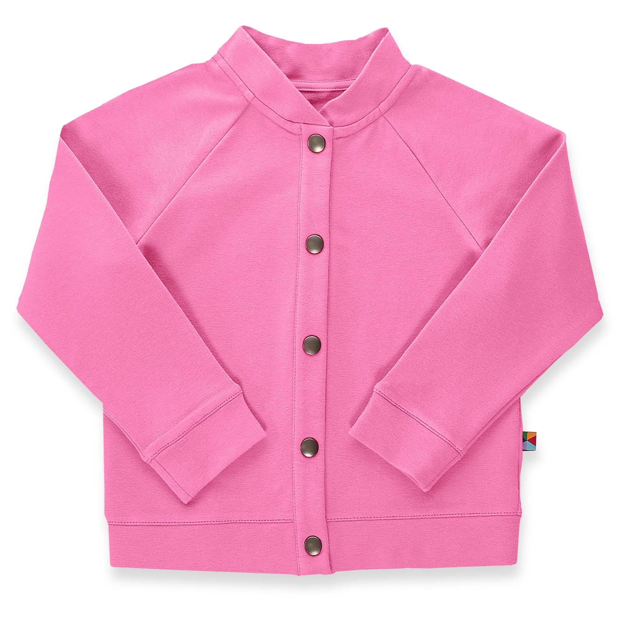 Pastel pink button-up bomber jacket