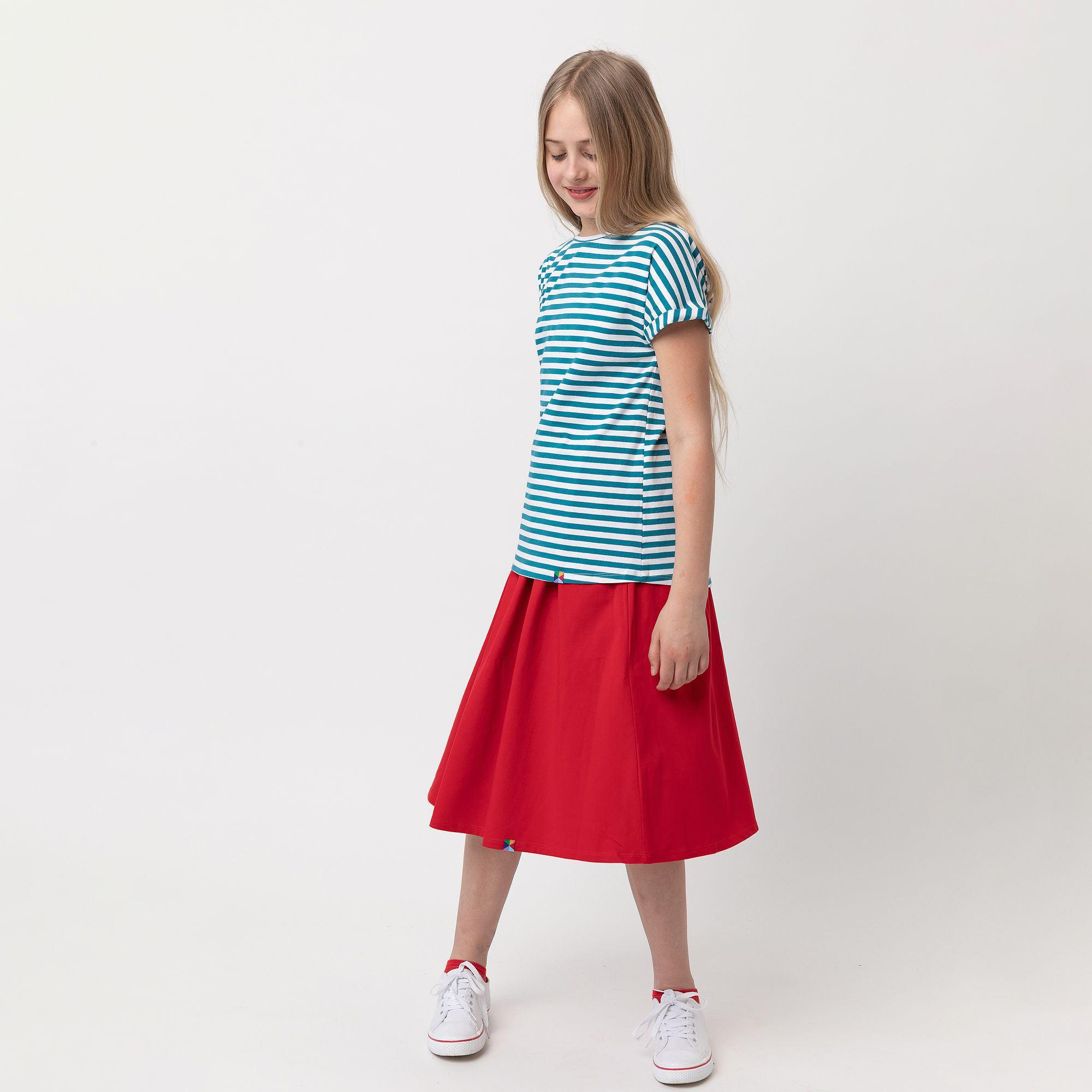 Red midi skirt with pockets Junior