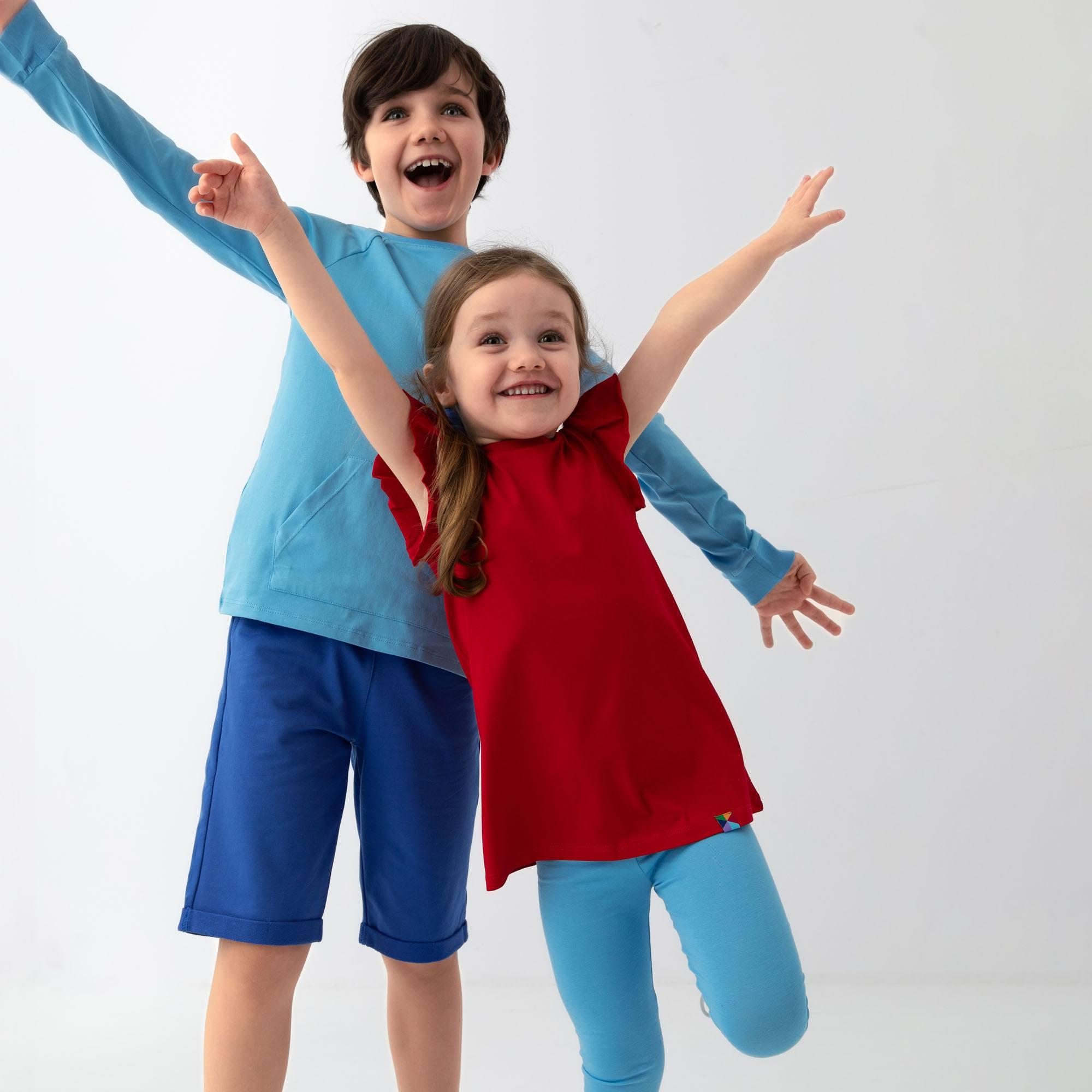 Red short butterfly sleeve tunic