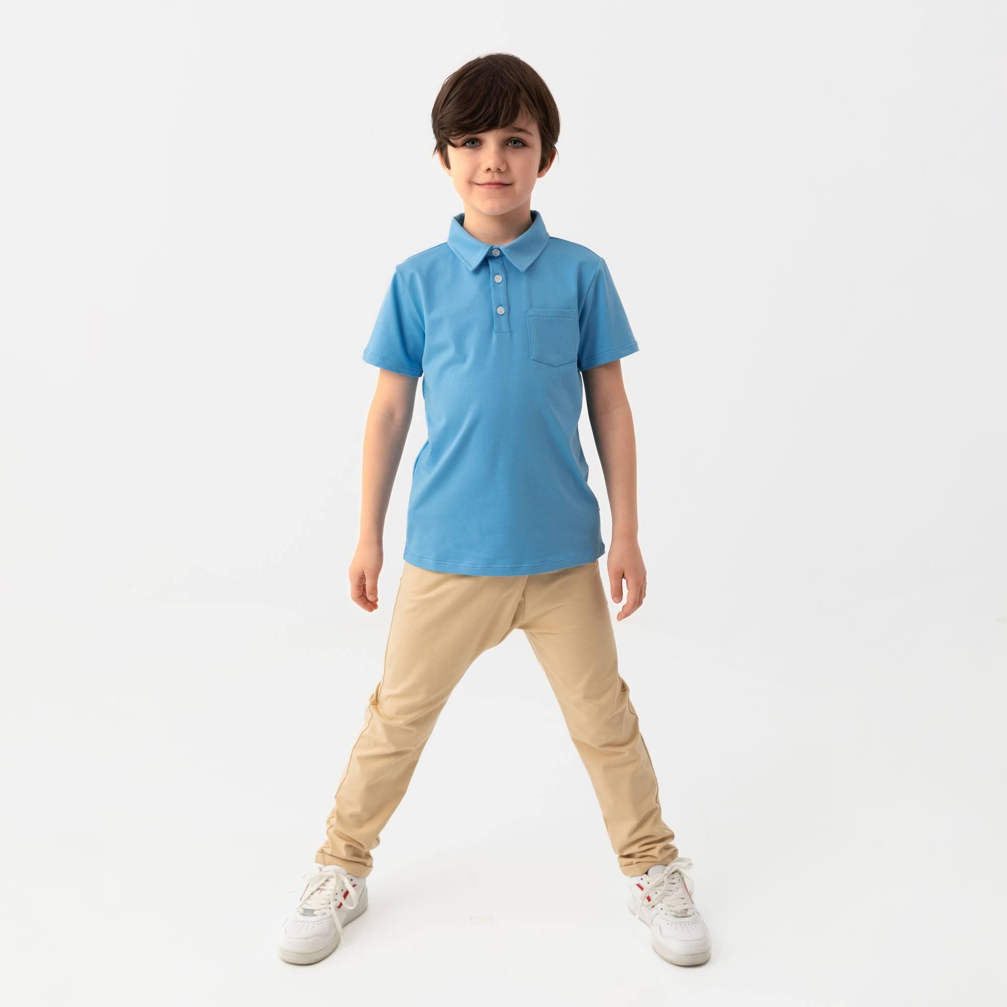 Pastel blue polo T-shirt