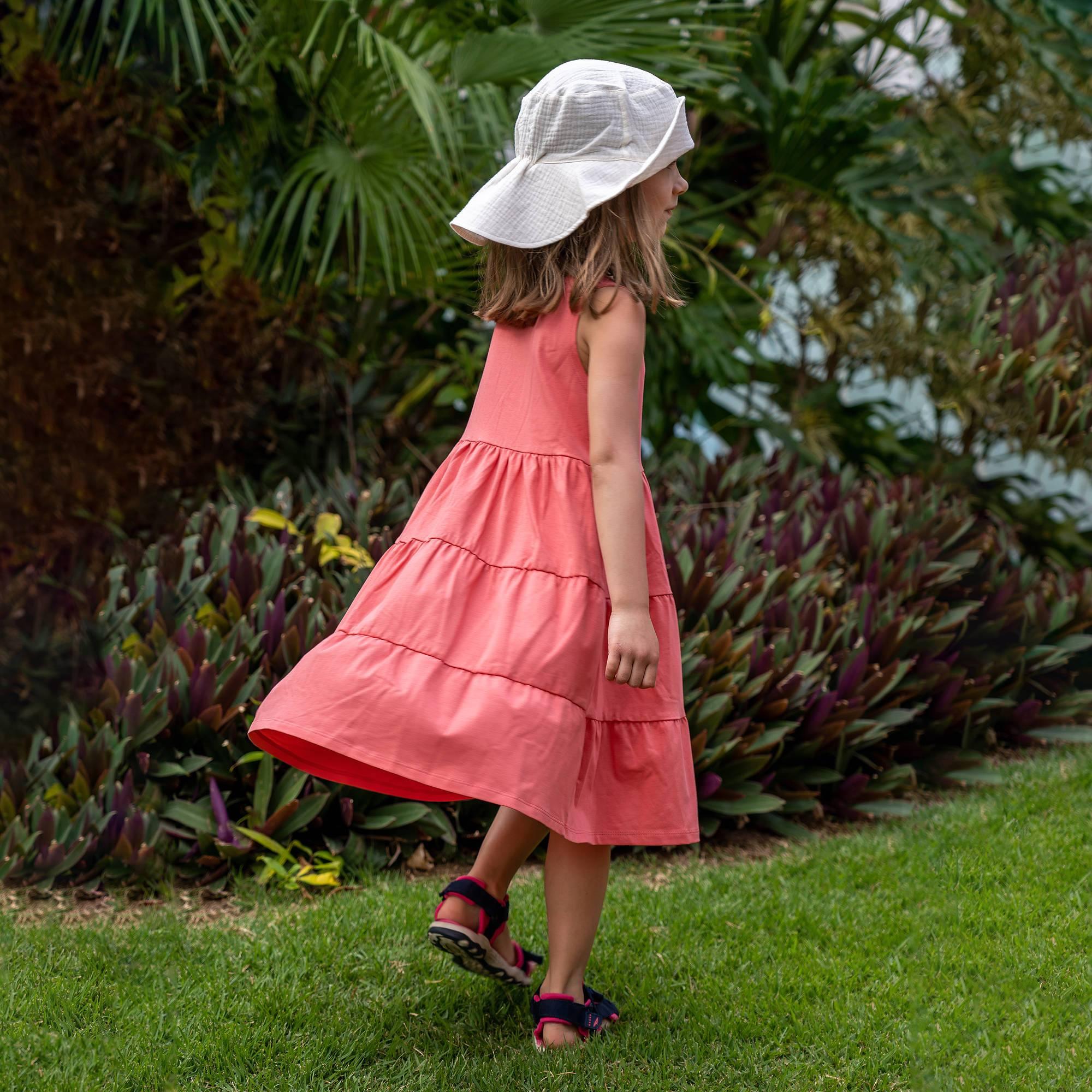 Coral sleeveless dress