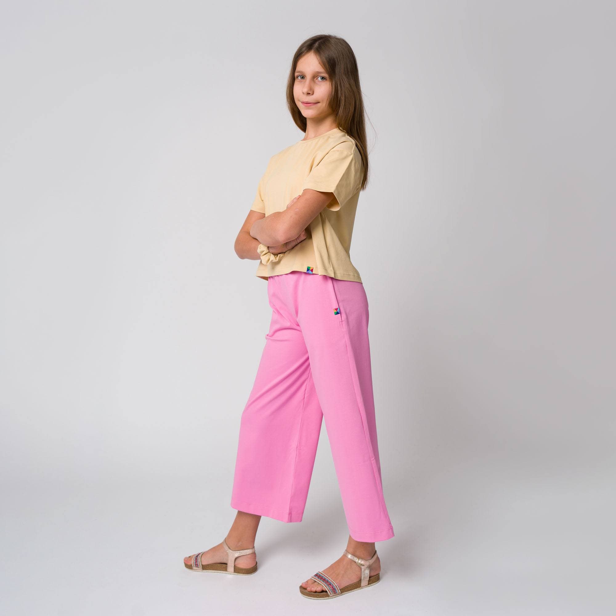 Pastel pink culotte trousers Junior