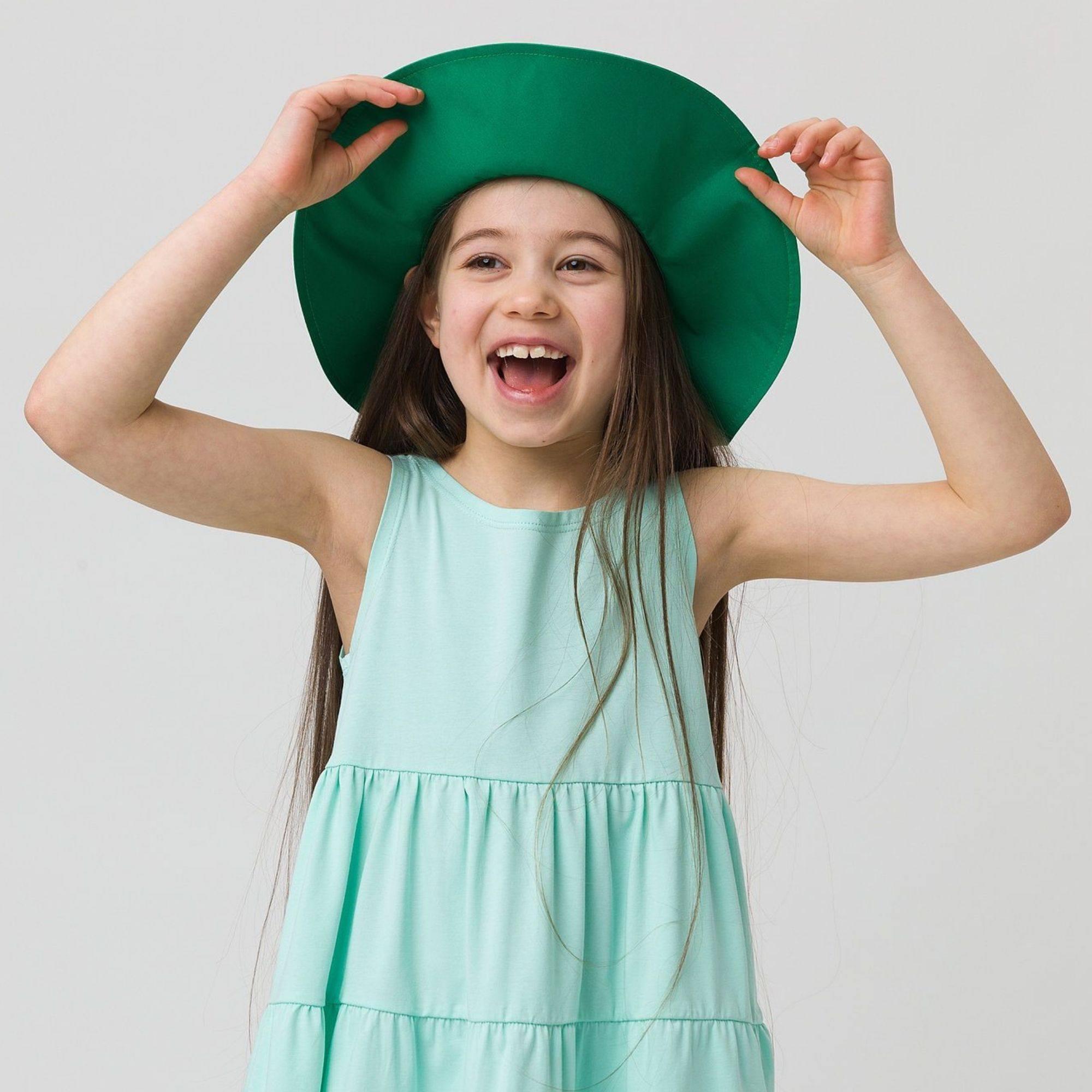 Green brimmed hat