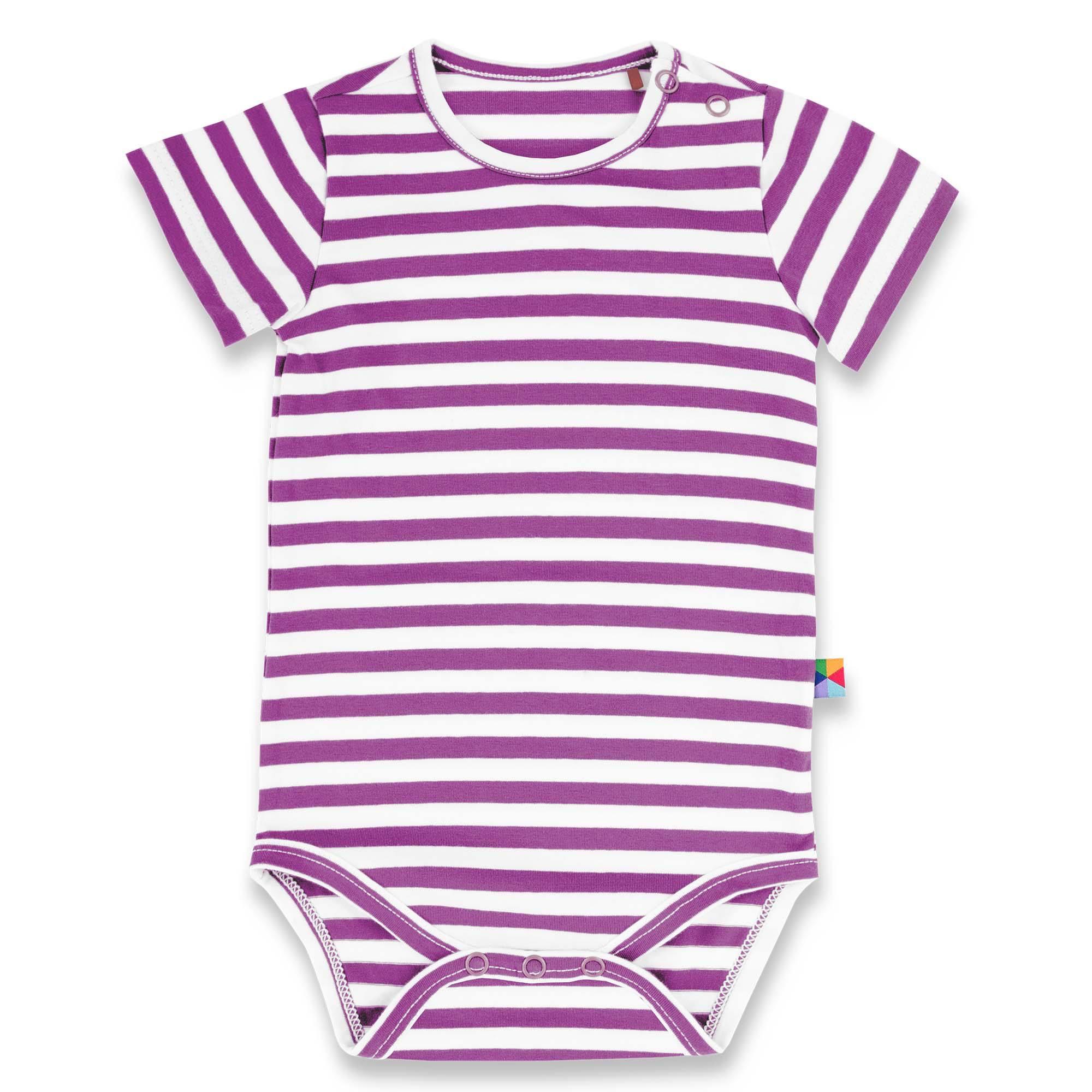 Violet stripes short sleeve bodysuit