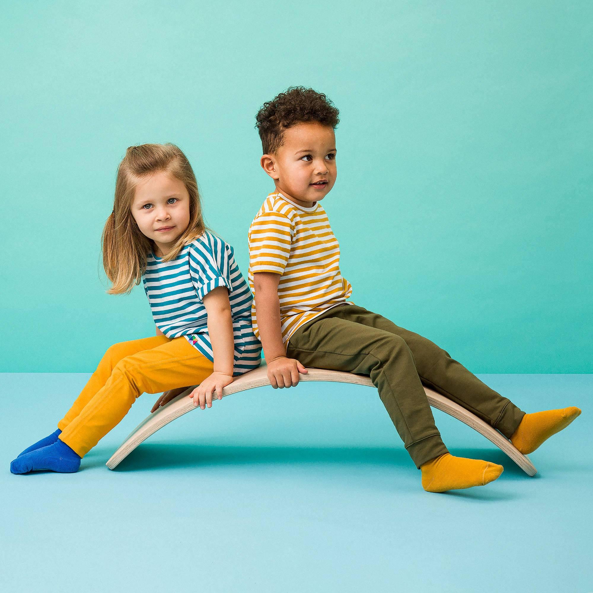 Turquoise stripes crew neck shirt