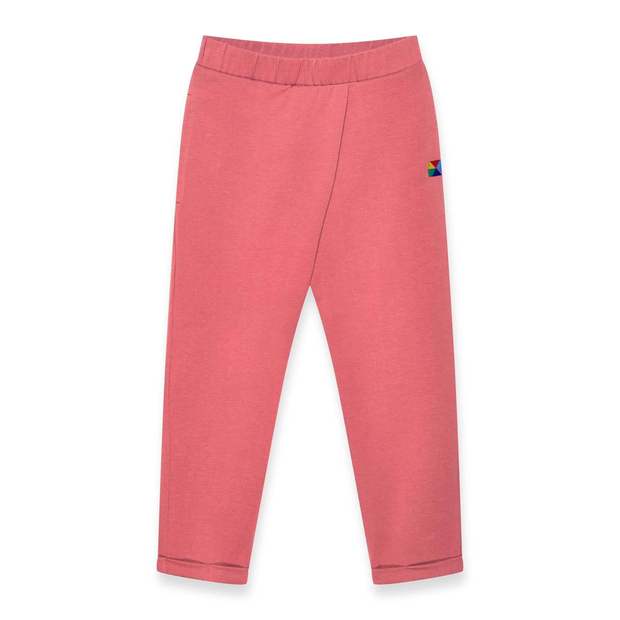 Coral pants with a pleat