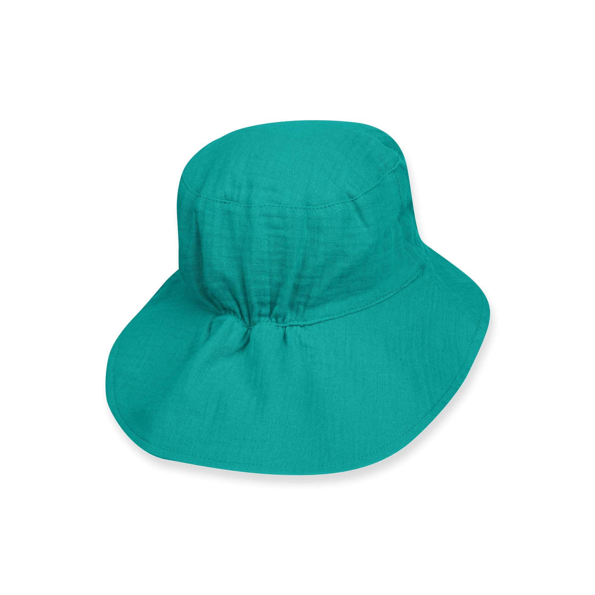 Turquoise muslin hat