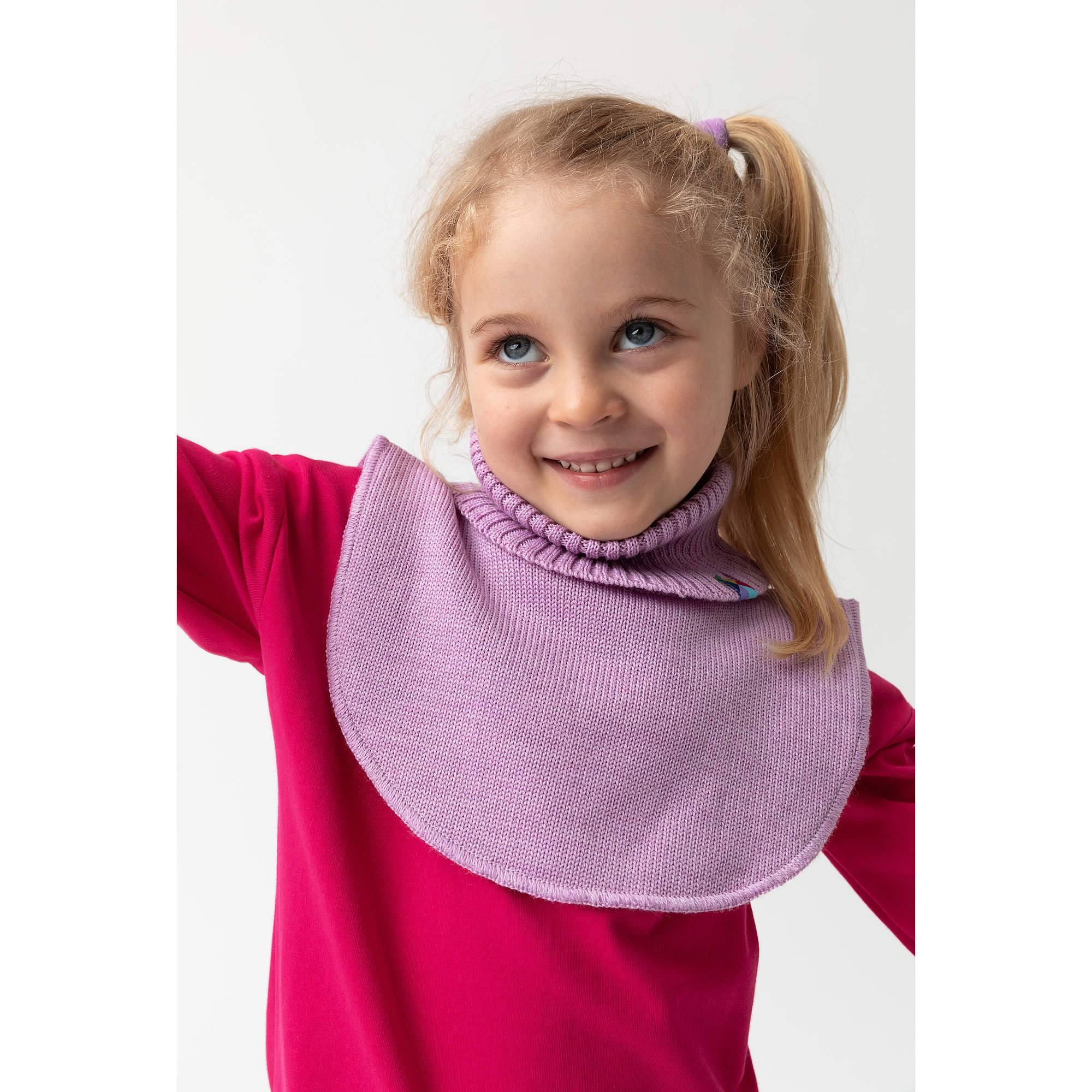 Light purple merino wool neck warmer kids