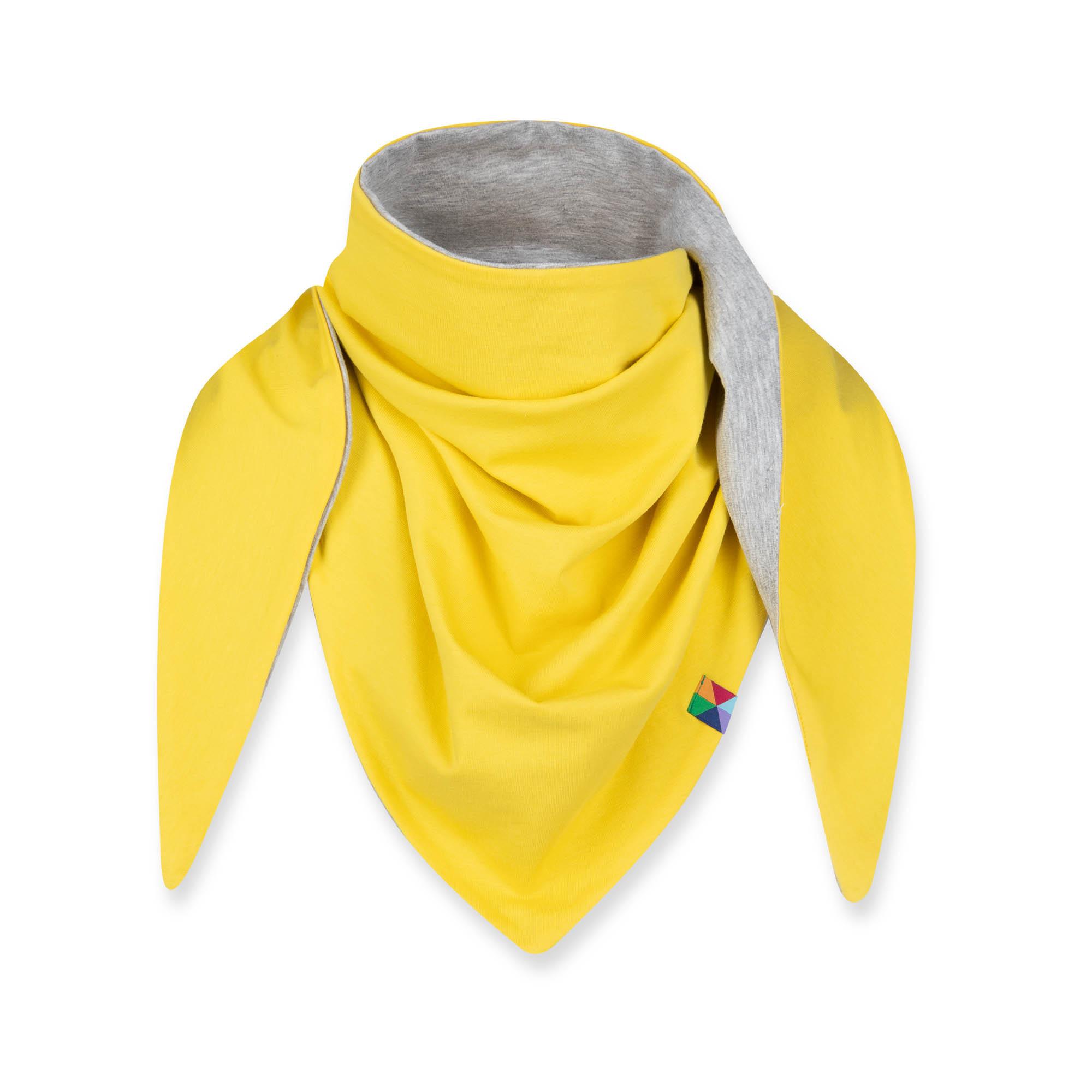 Yellow - grey reversible scarf