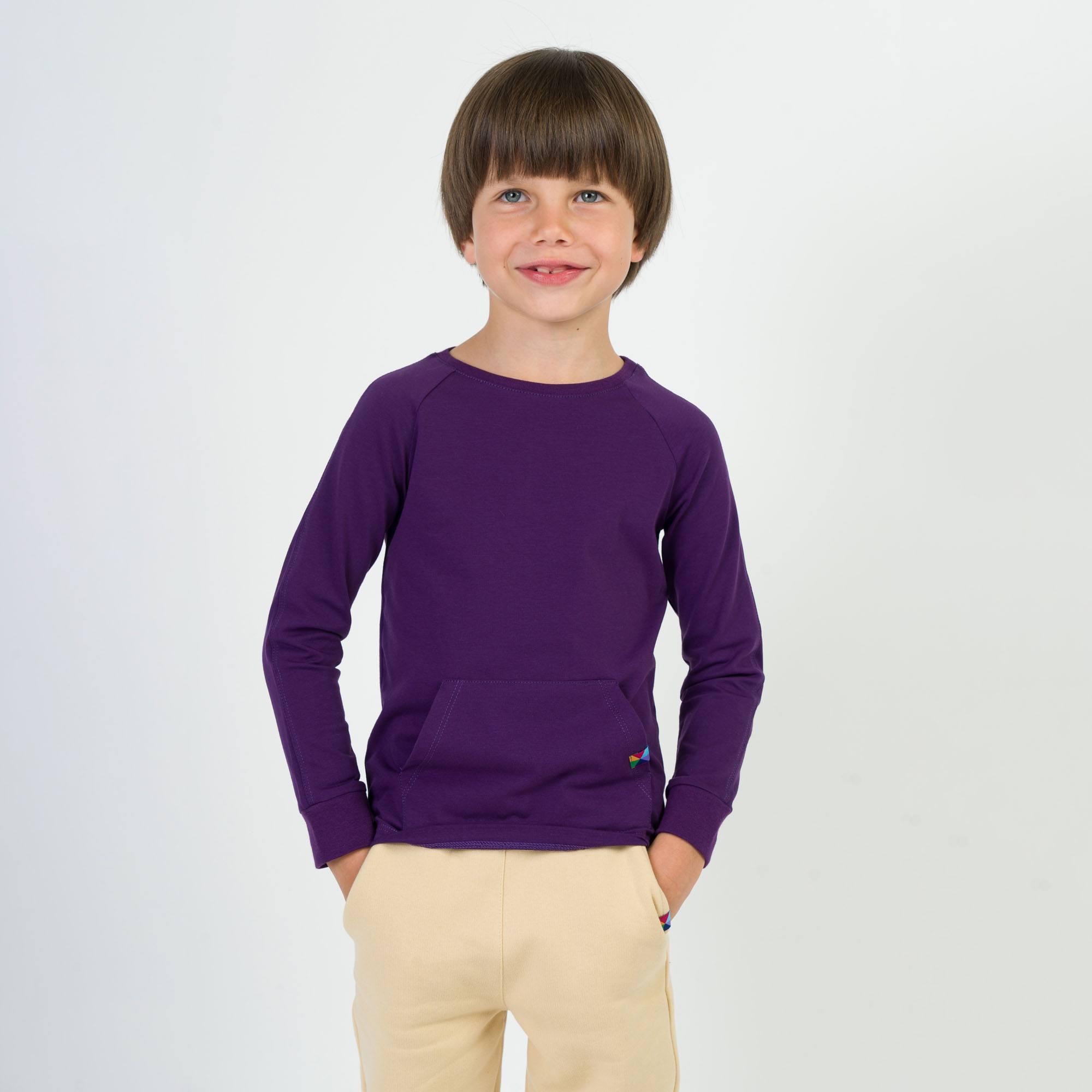 Violet front pocket blouse