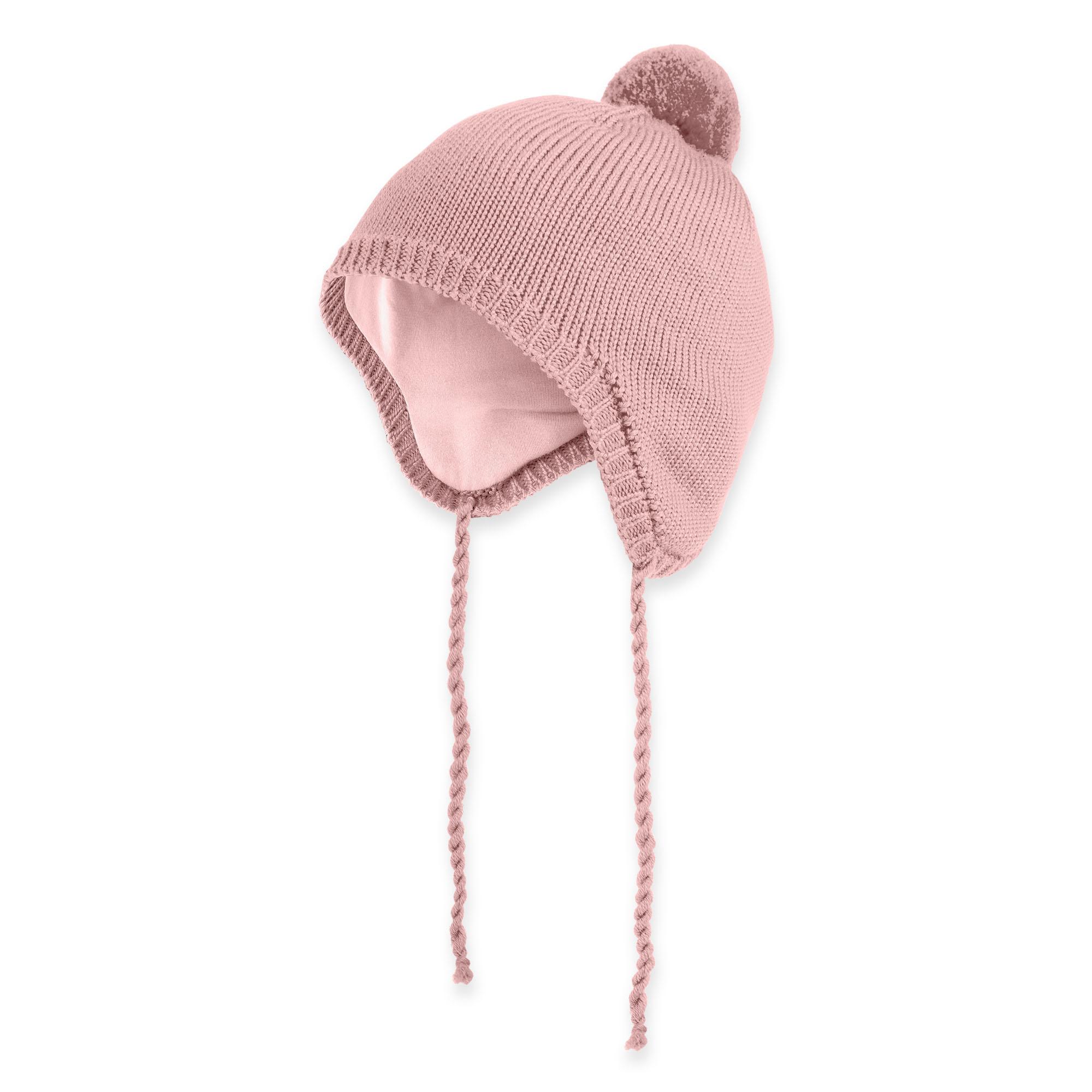 Pastel pink merino wool hat Baby