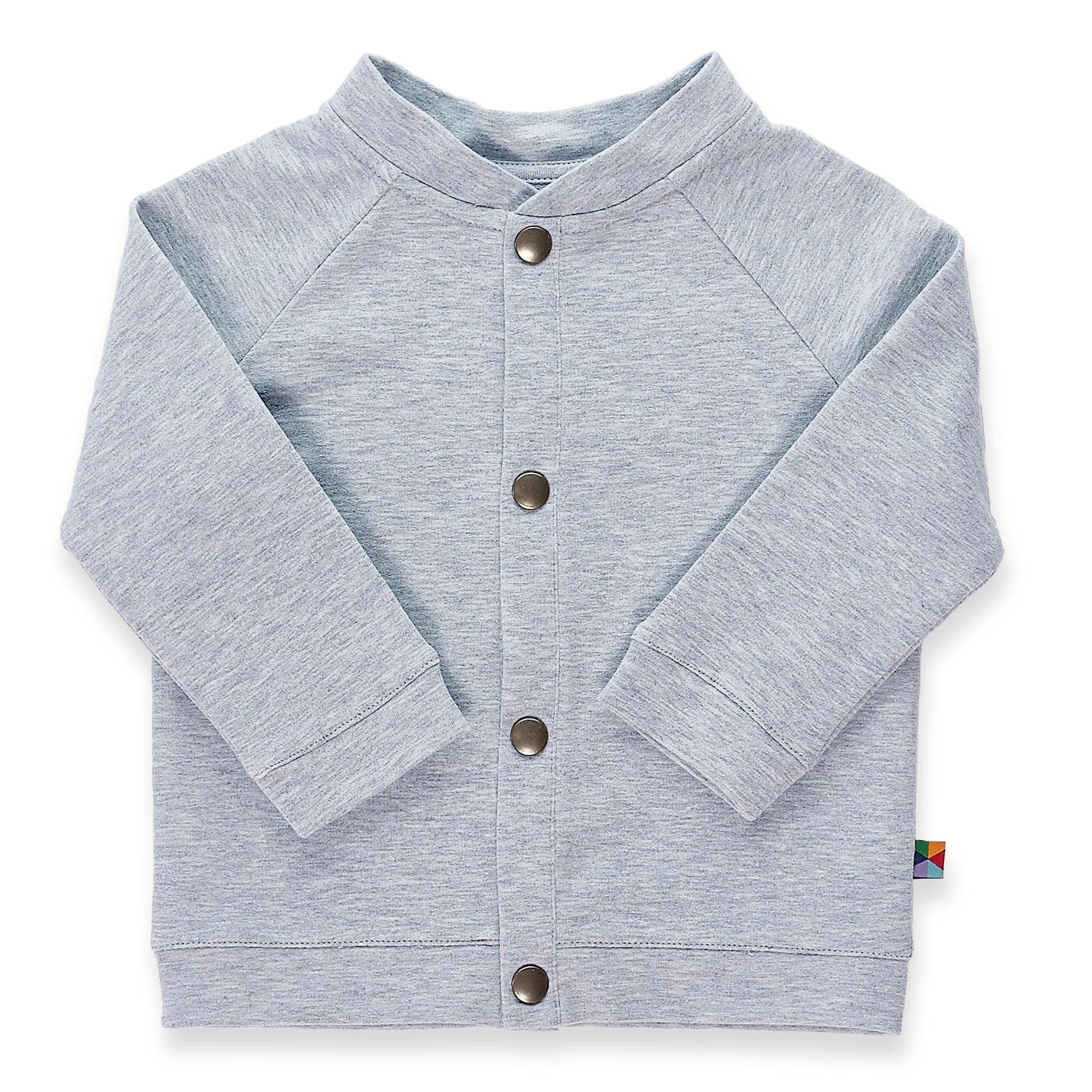 Grey melange button-up bomber jacket Baby