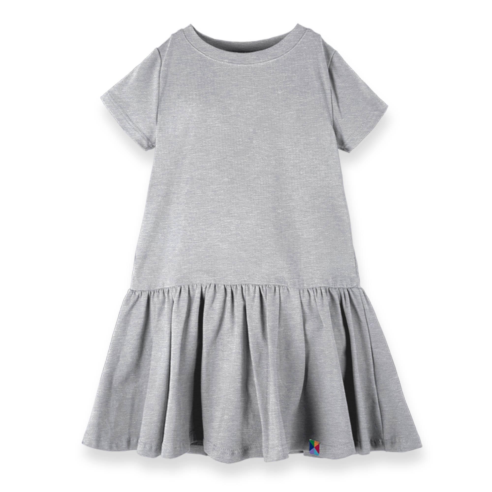 Grey melange frill dress