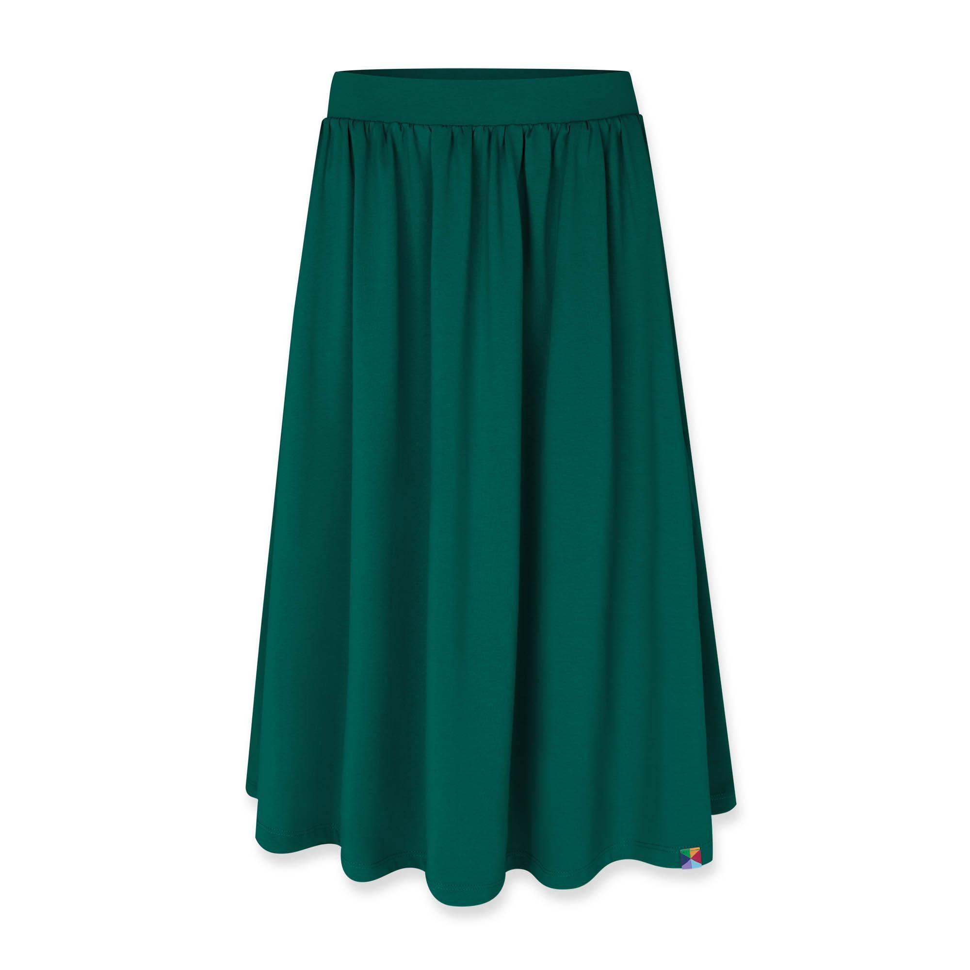 Bottle-green midi skirt Women