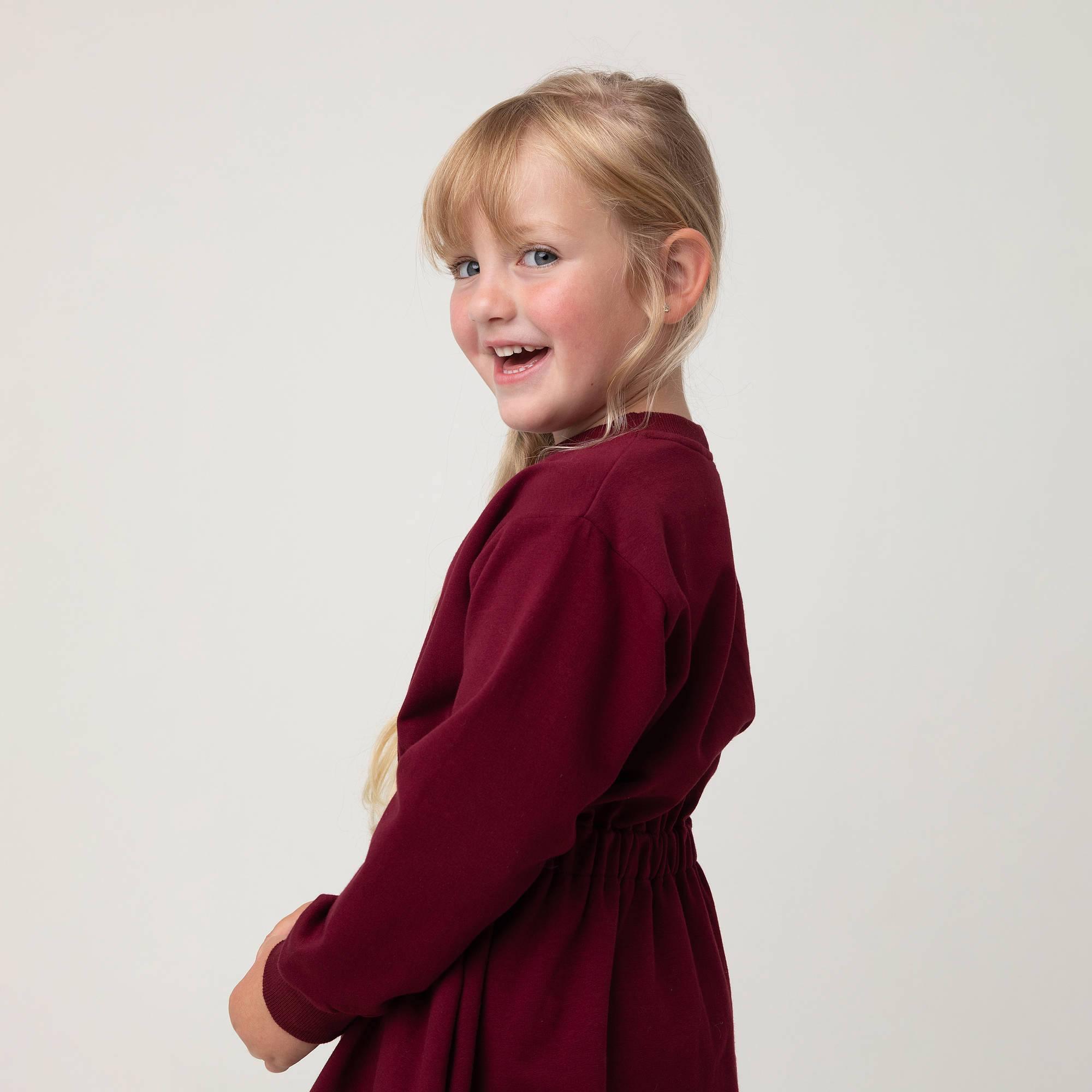 Burgundy fleece longsleeve dress