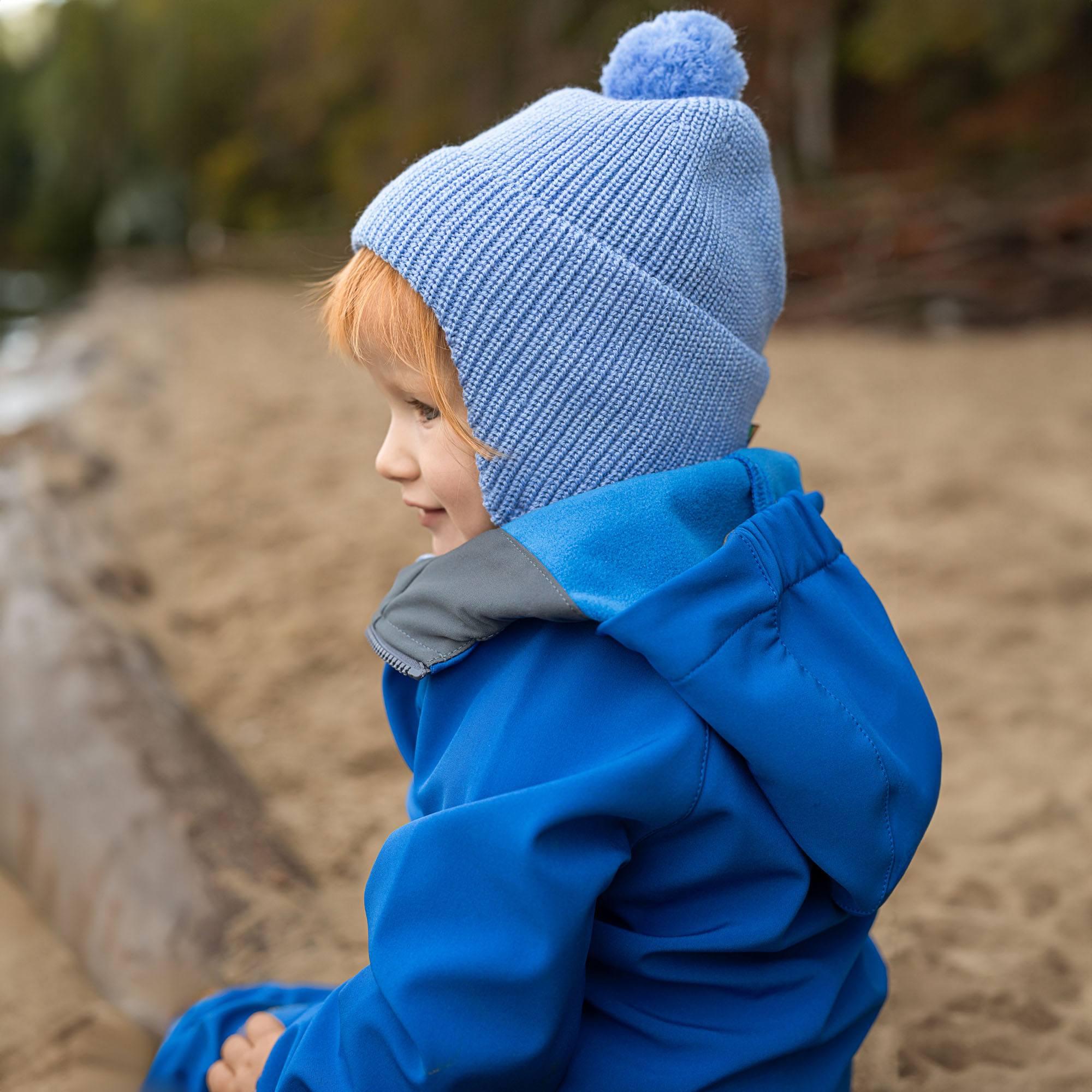 Sky blue merino wool hat Baby