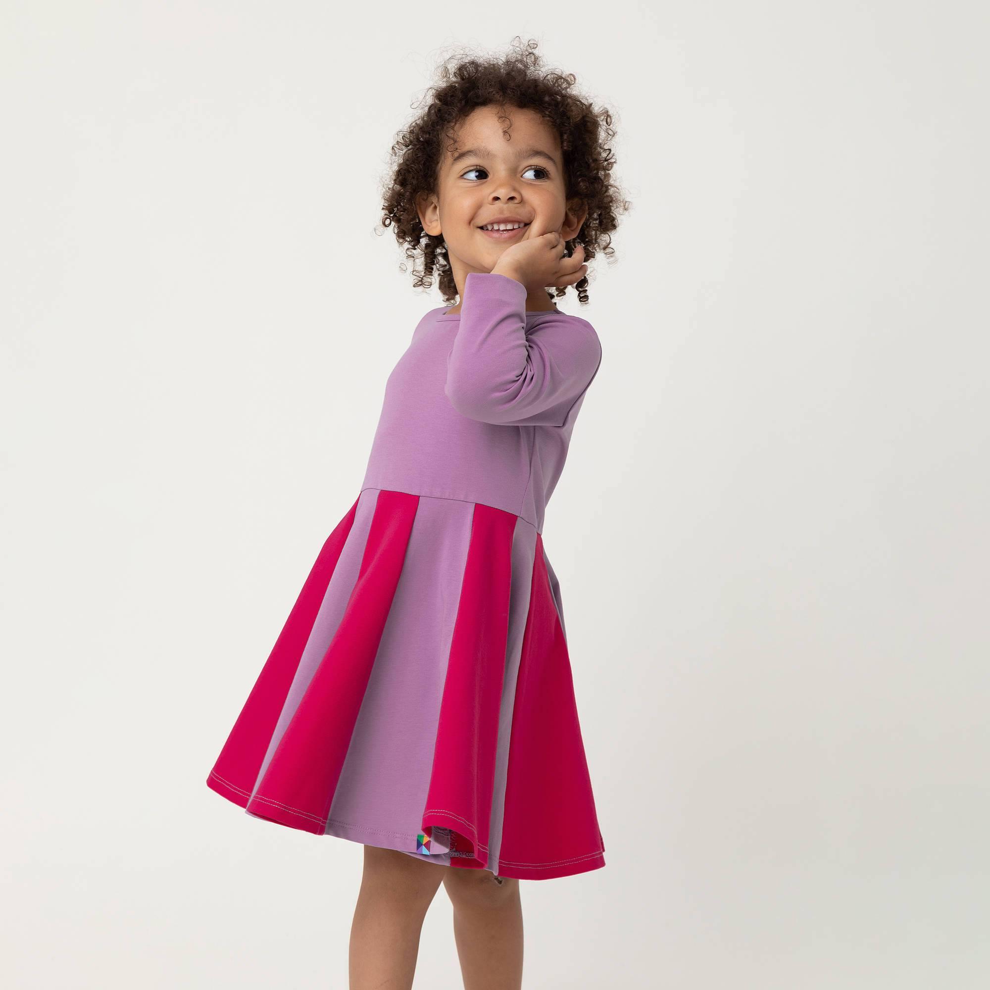 Light violet - pink two-tone frill dress