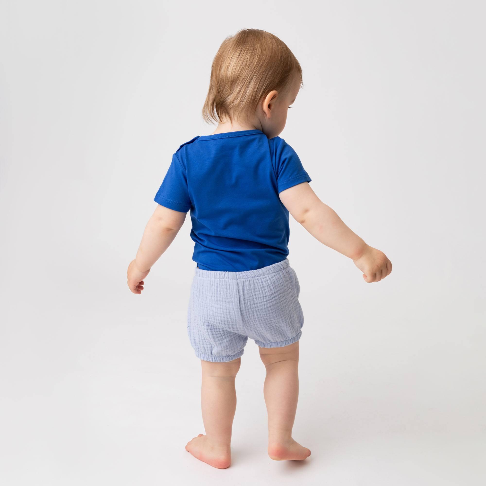 Blue short sleeve bodysuit