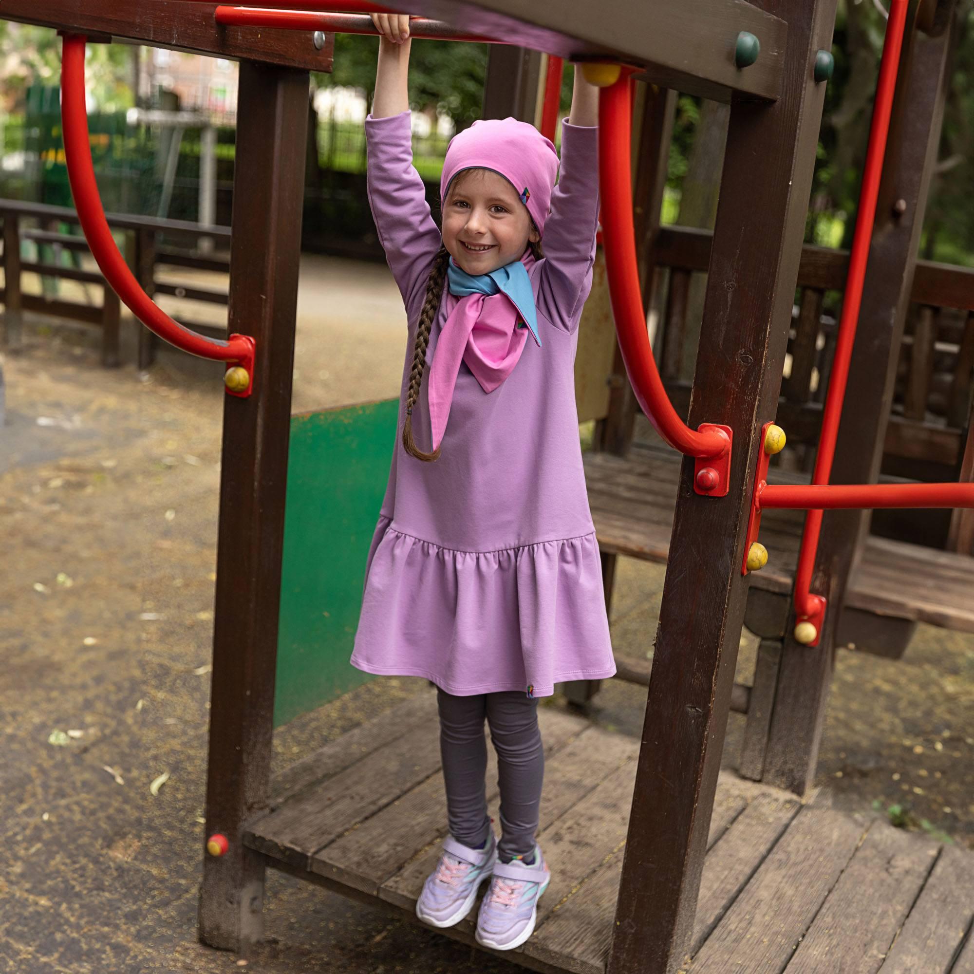 Light purple flared sweatshirt dress