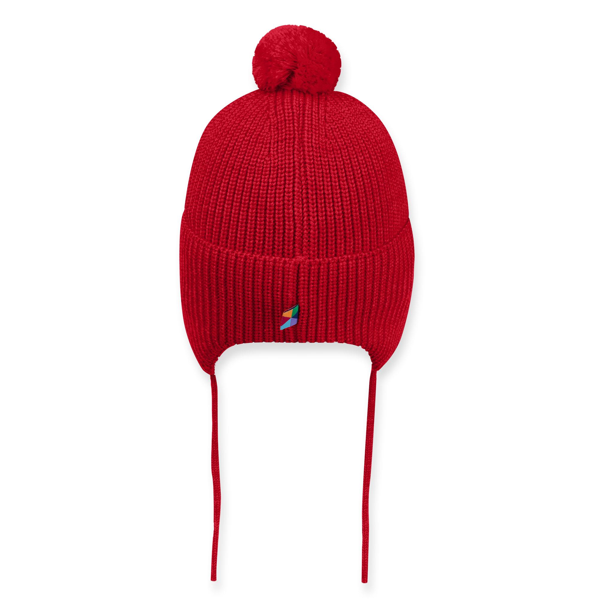 Red merino wool hat Baby