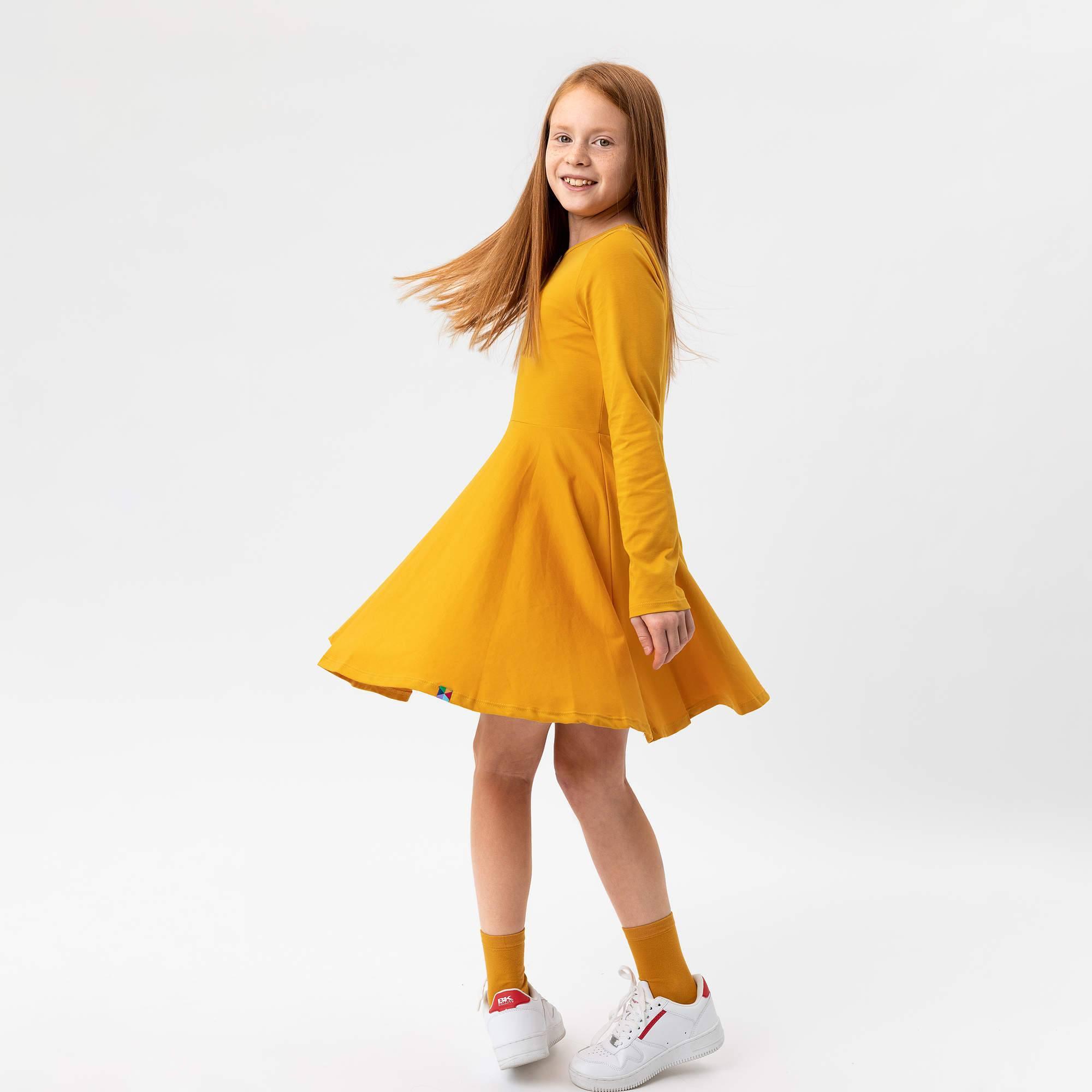 Mustard long sleeve dress