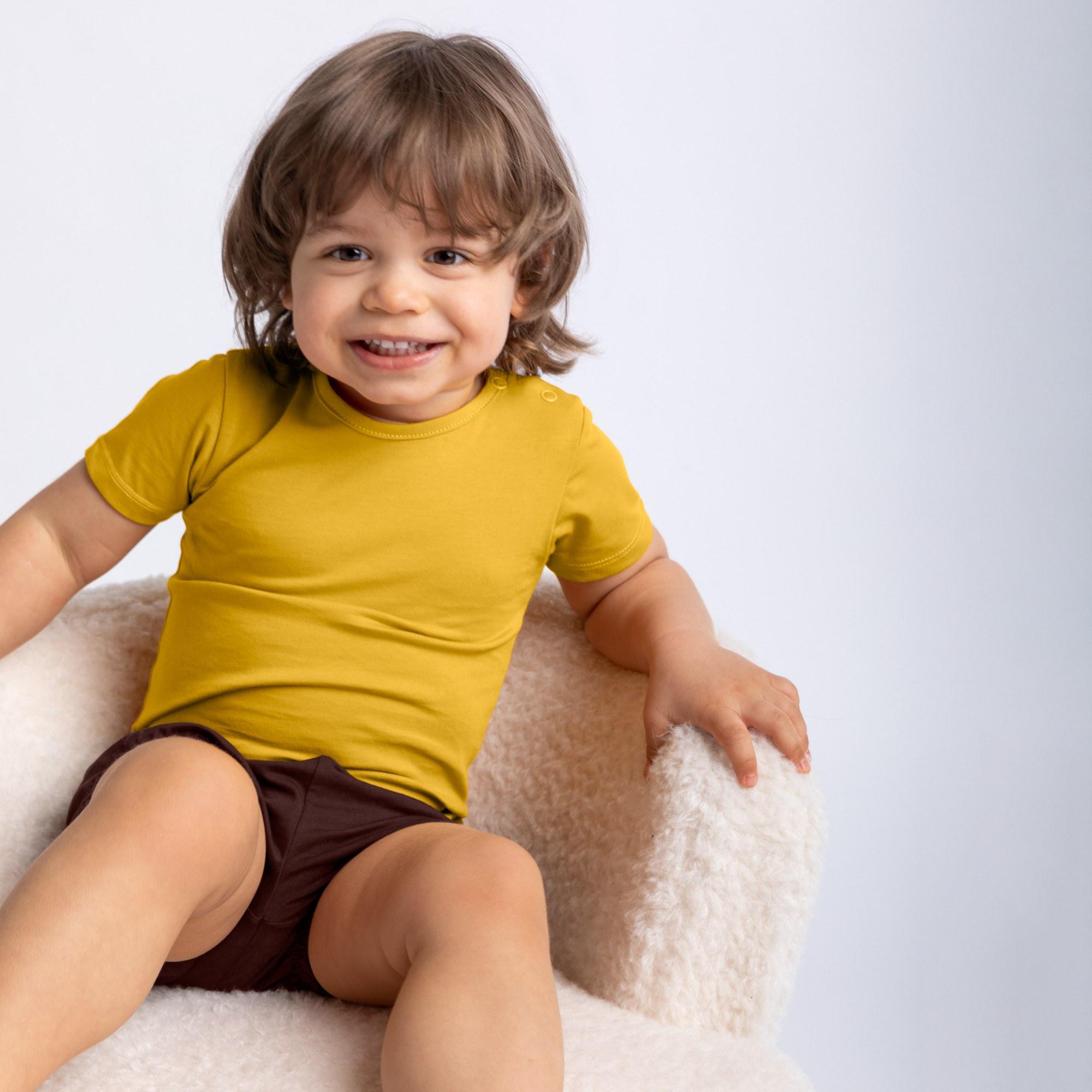 Mustard short sleeve bodysuit