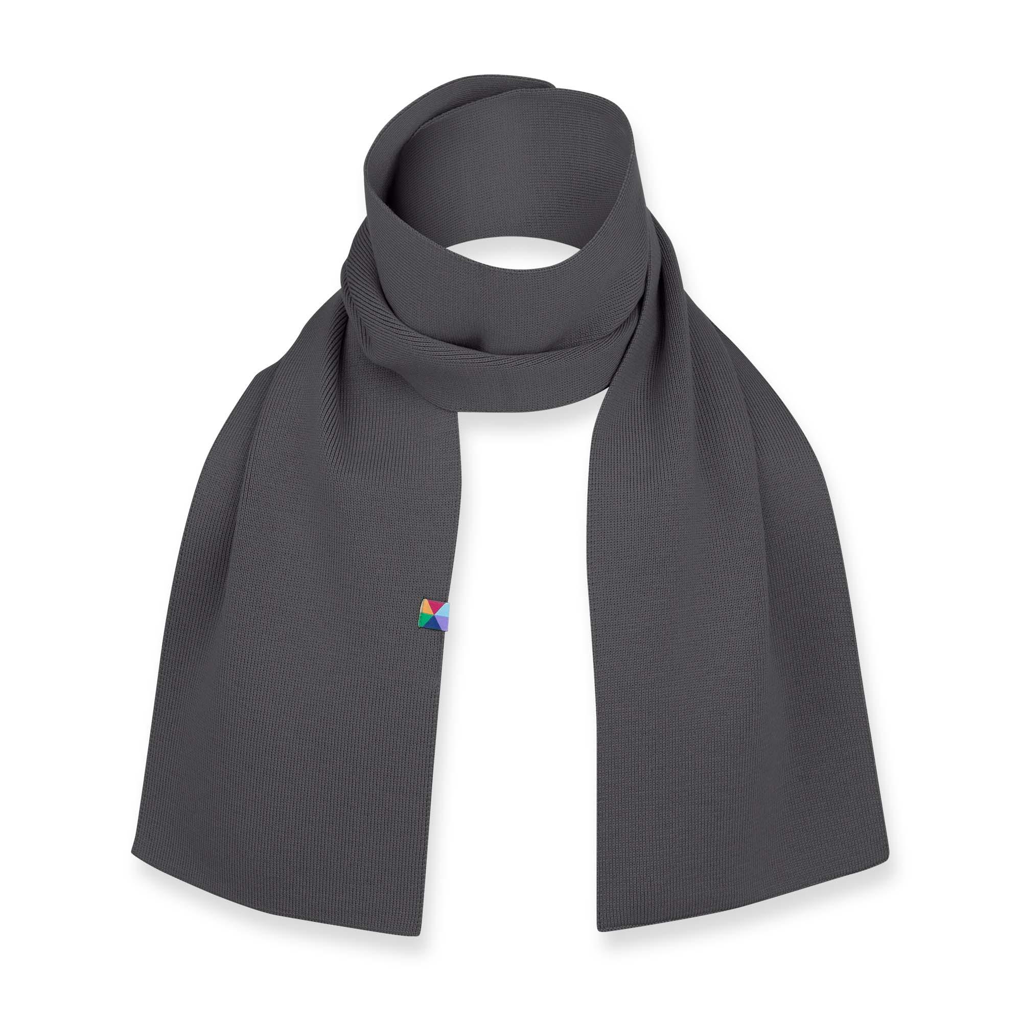 Graphite fine knit merino wool scarf kids